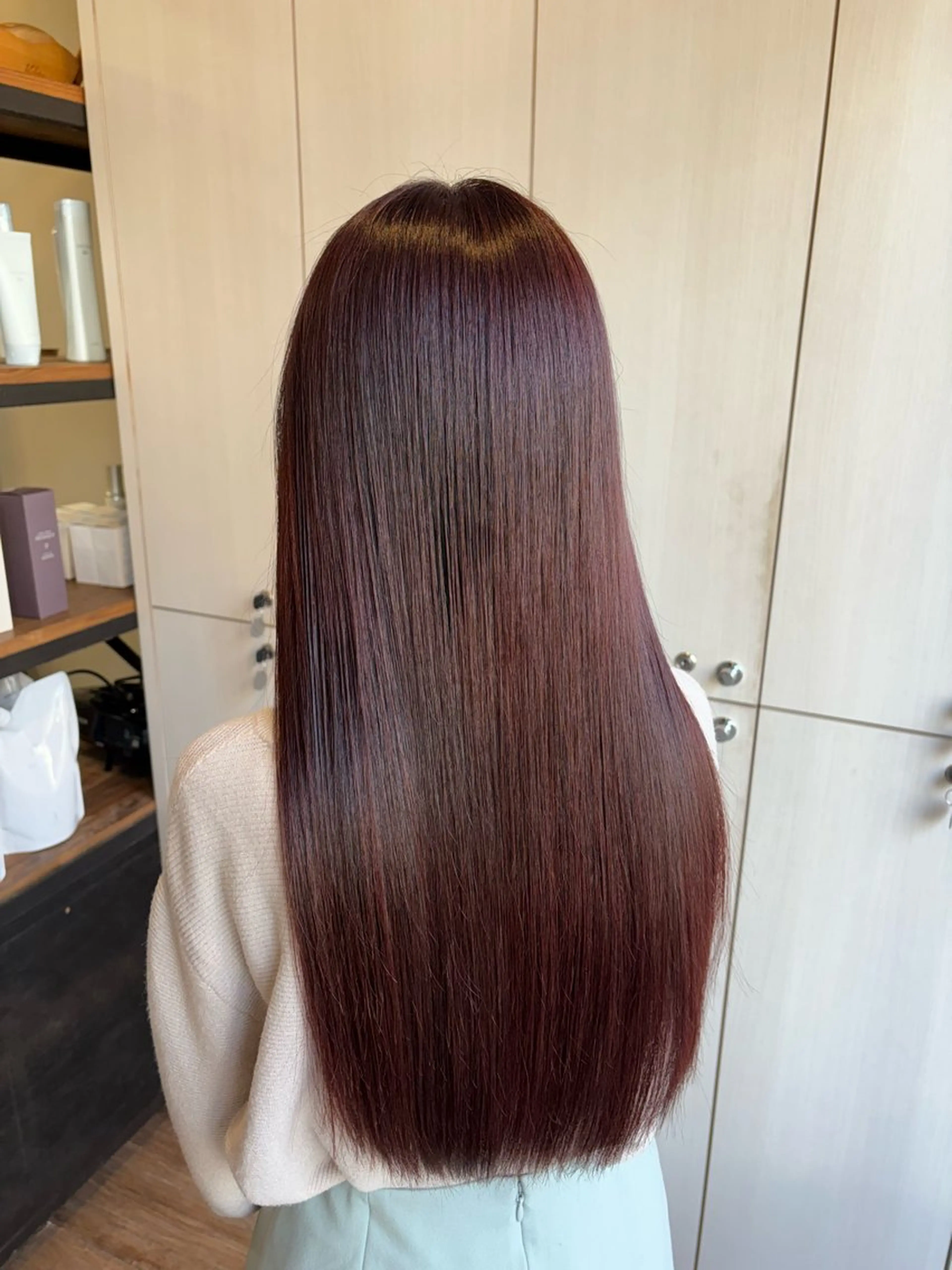 ロング カラー ヘアカラー トリートメント あべ ゆうかのヘアスタイル