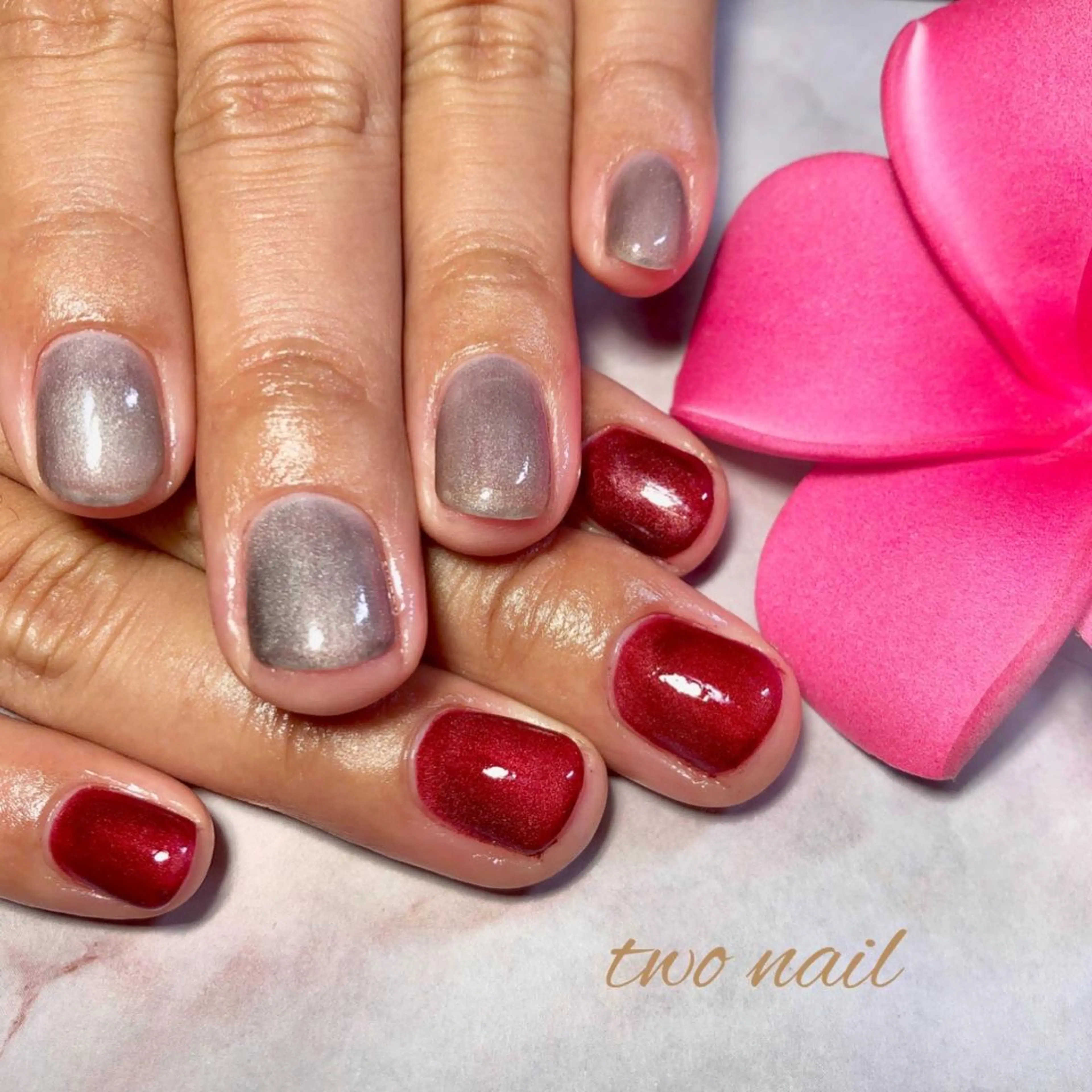 ネイル フットネイル ハート ハンドネイル two nailのネイルデザイン