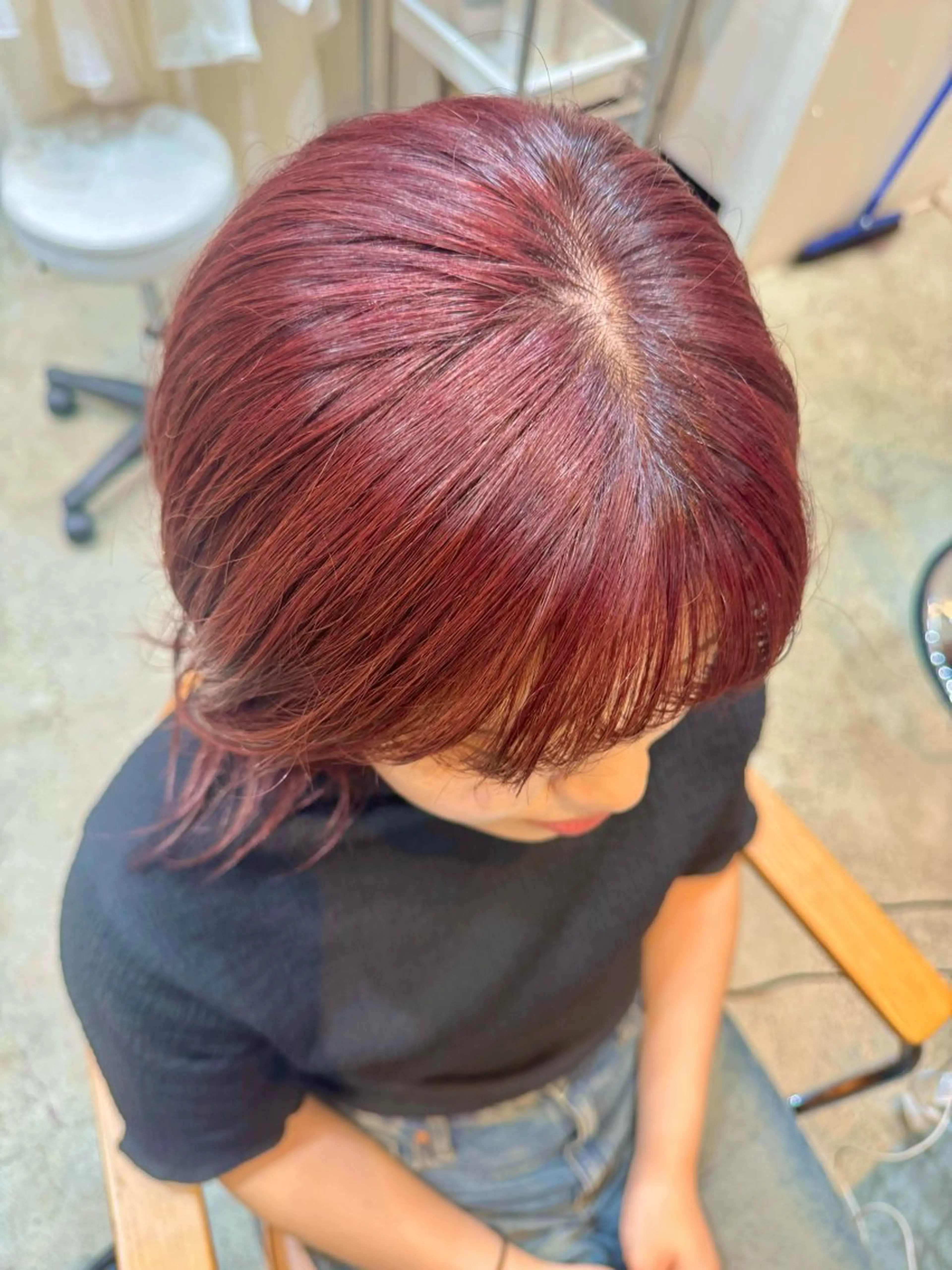 ミディアム カラー ヘアカラー 🫧髪質改善/Wカラ ー 暖色 🌸桜🌸のヘアスタイル