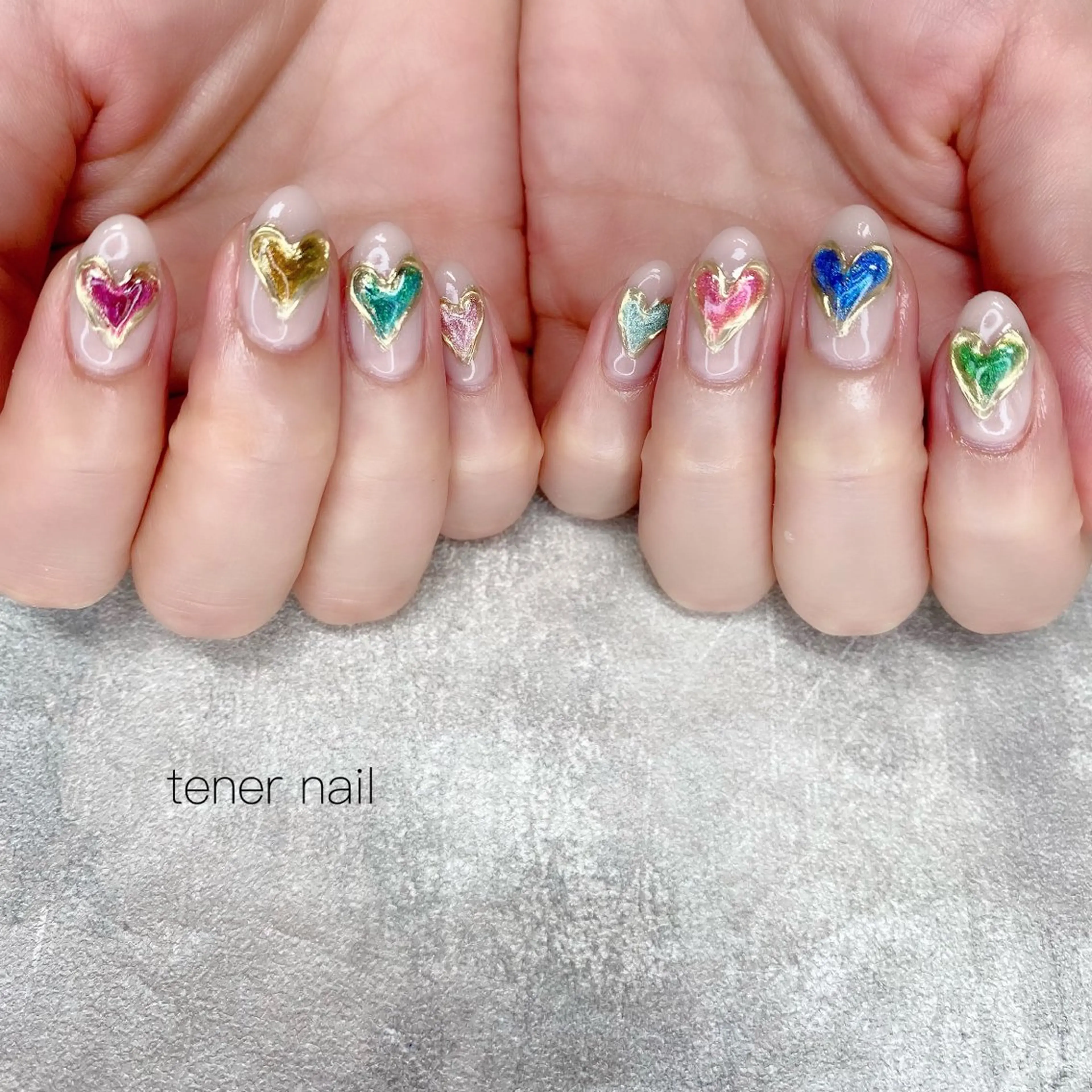 ネイル ハート マグネットネイル ハンドネイル tener  nail  テネルネイル所属・テネルネイル tener nailのネイルデザイン