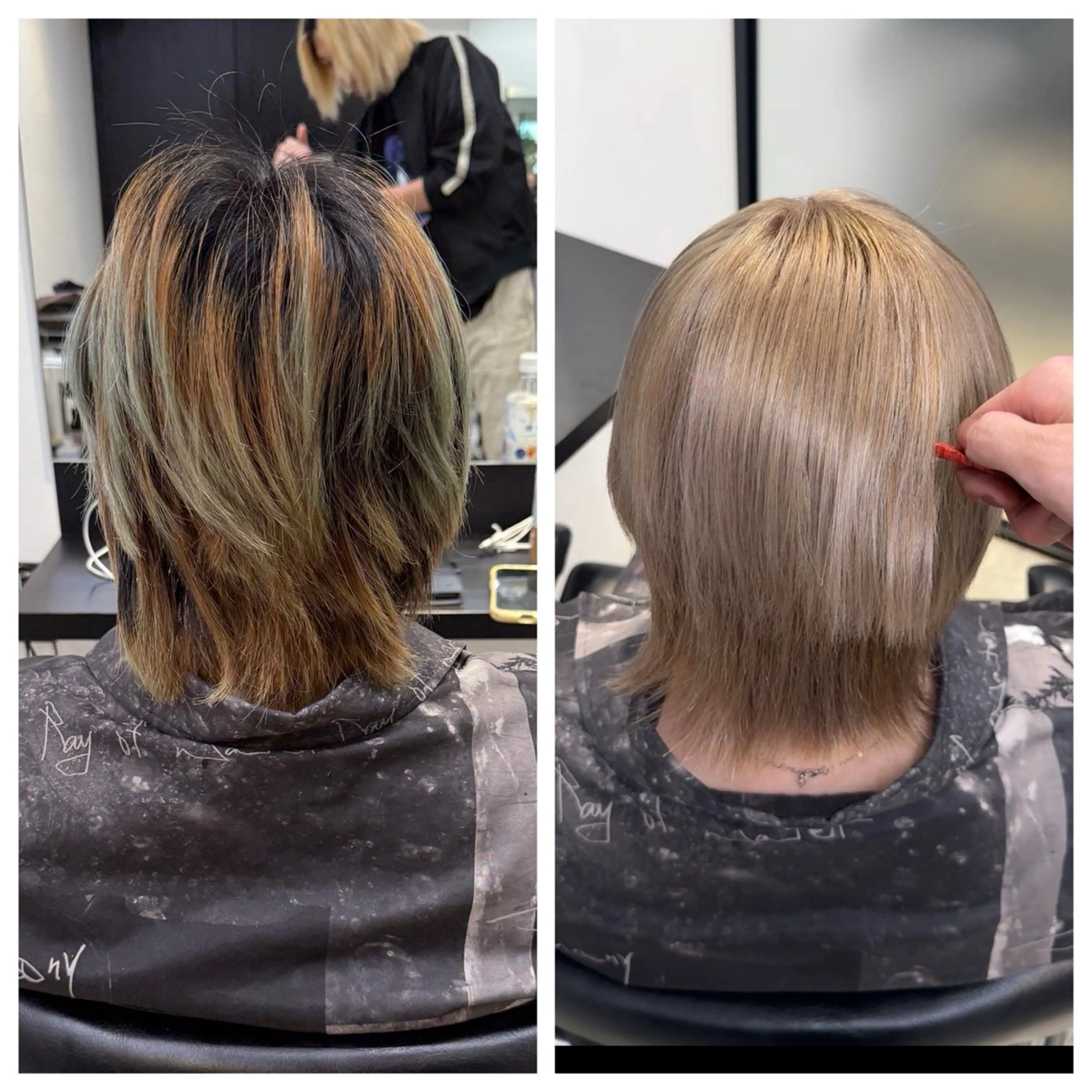 ショート 縮毛矯正 ヘアカラー 縮毛矯正 トリートメント け んブリーチ縮毛矯正のヘアスタイル