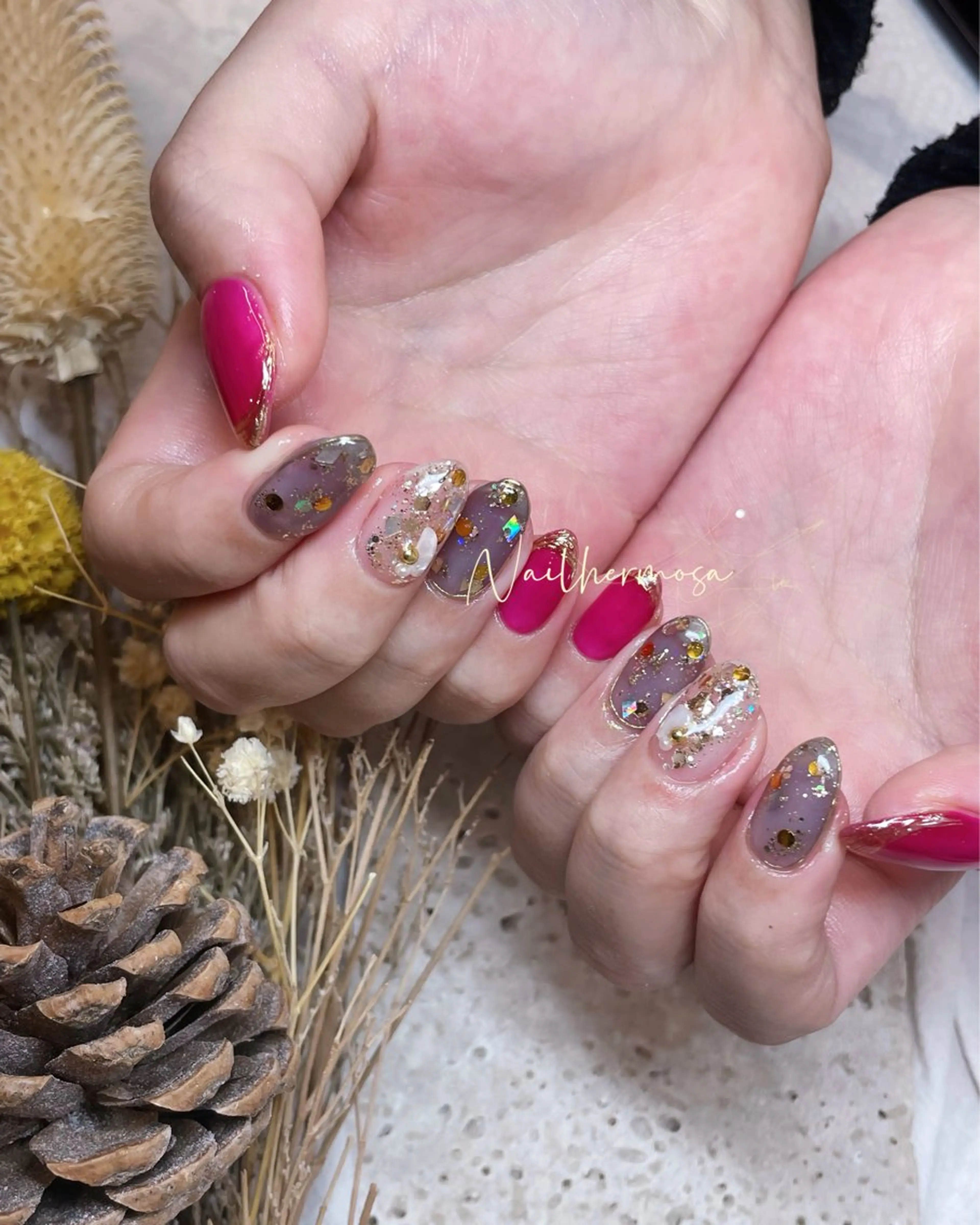 ネイル 長さ出し フラッシュネイル フットネイル ジェルネイル マグネットネイル ハンドネイル ネイル エルモサのネイルデザイン