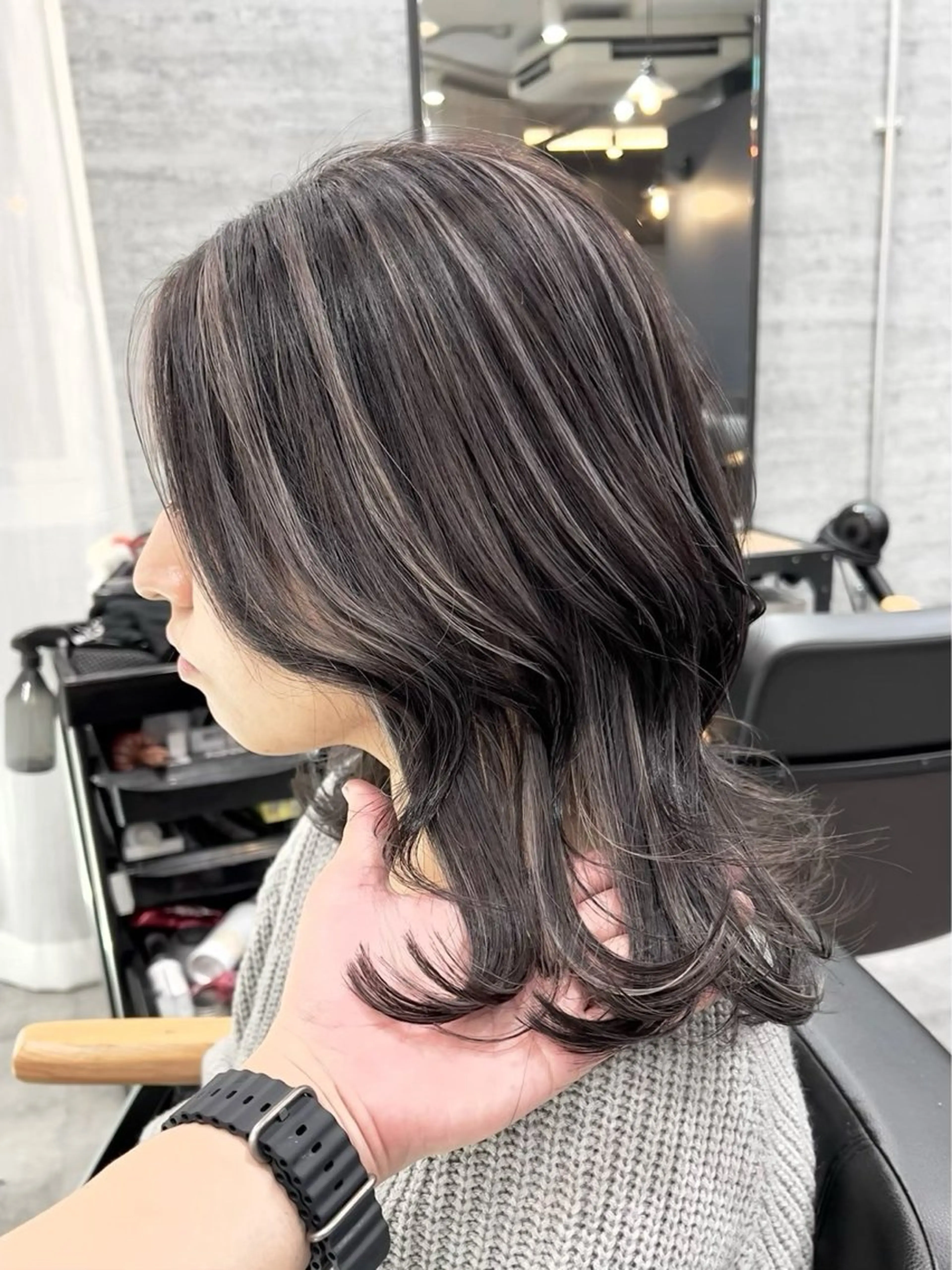 セミロング カラー 透明感カラー/レイヤ ーhinata.のヘアスタイル