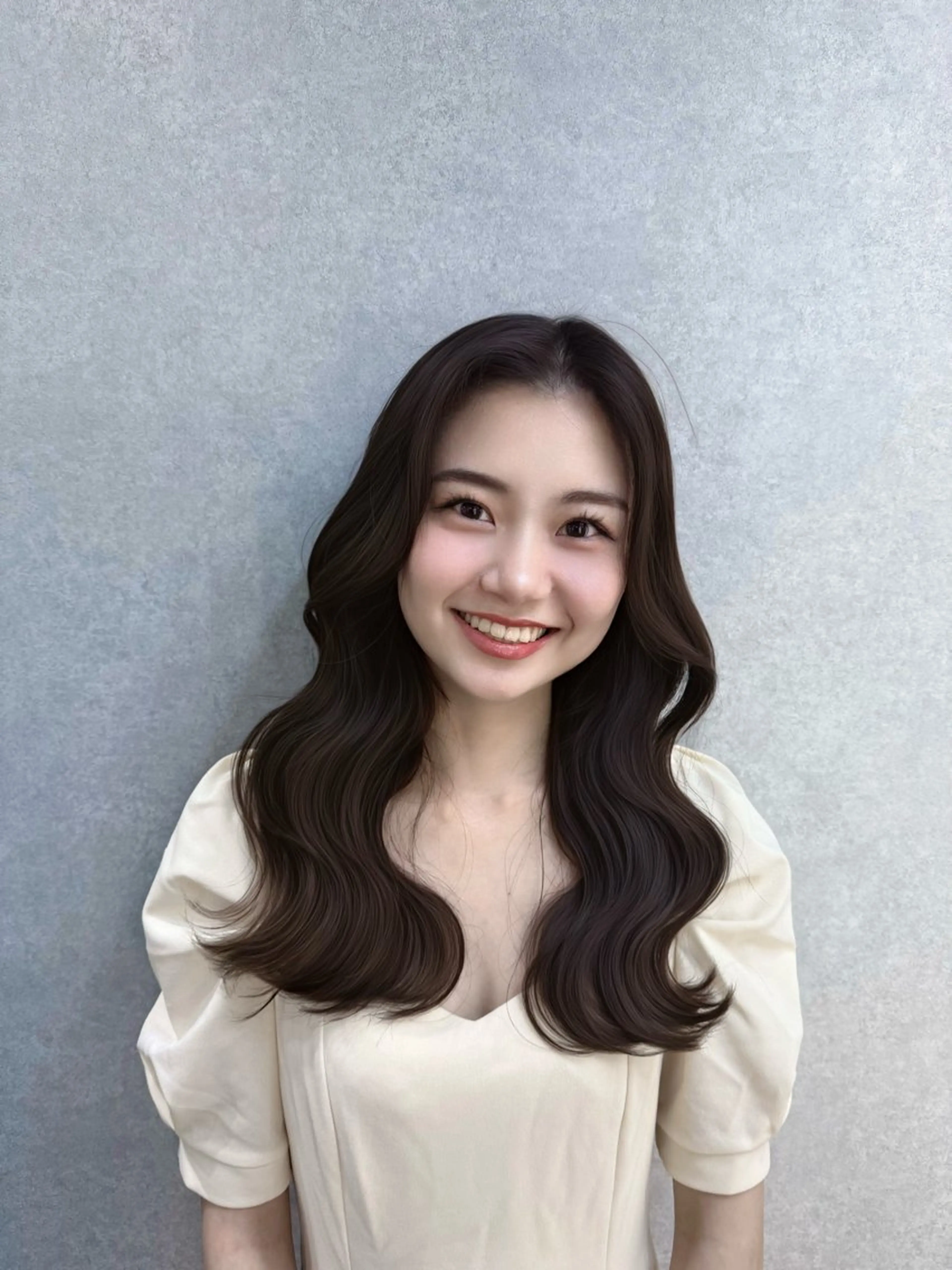 セミロング カラー パーマ 韓国ヘア/韓国風 パーマ/kazueのヘアスタイル