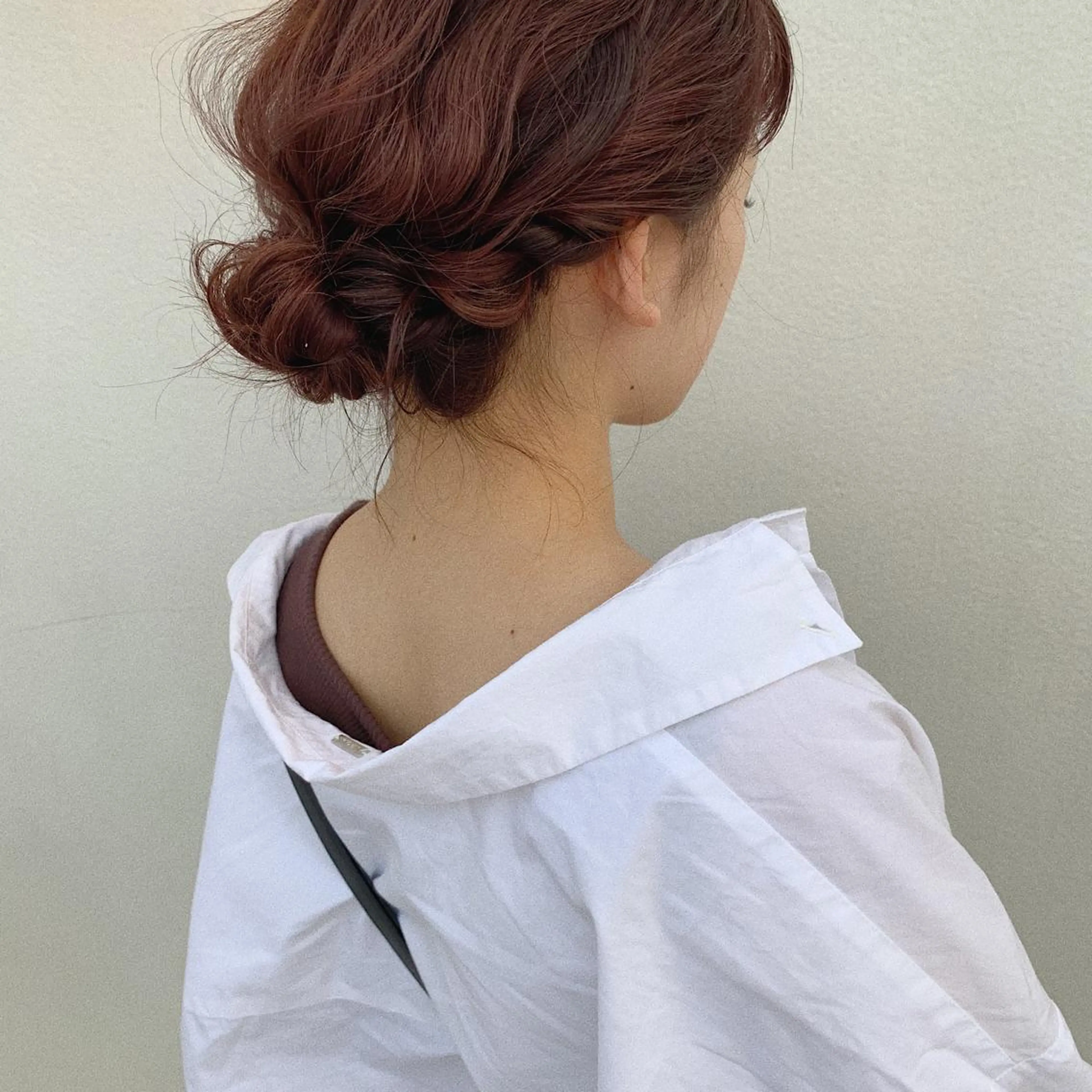 セミロング カラー ヘアアレンジ ボルドーカラー 🌟アレンジが似合う カラー🌟Rumiのヘアスタイル