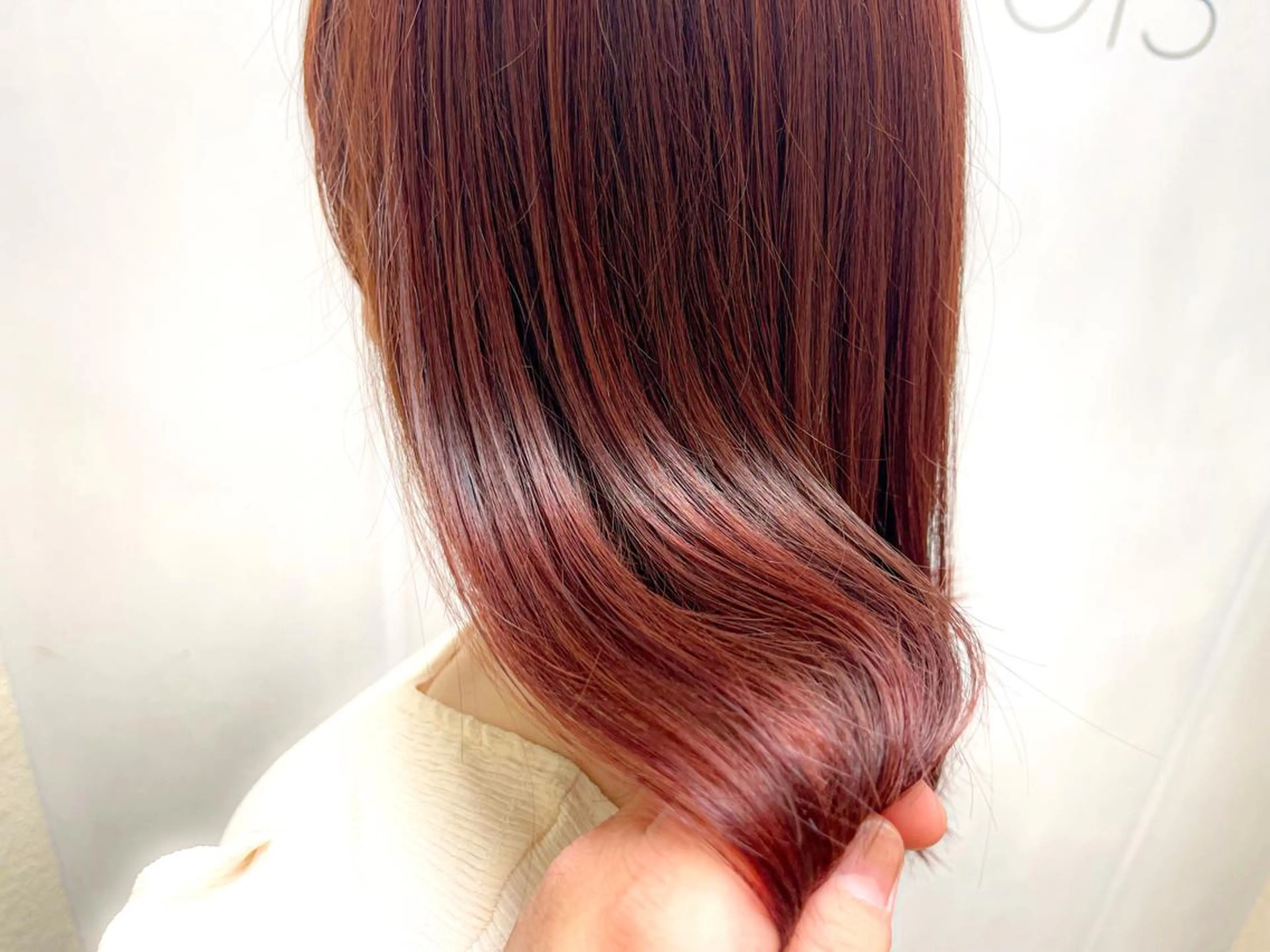 ミディアム カラー ブリーチ ダブルカラー ブリーチなしカラー ピンクカラー レッドカラー OAK溝の口 𖠋SHINYAのヘアスタイル