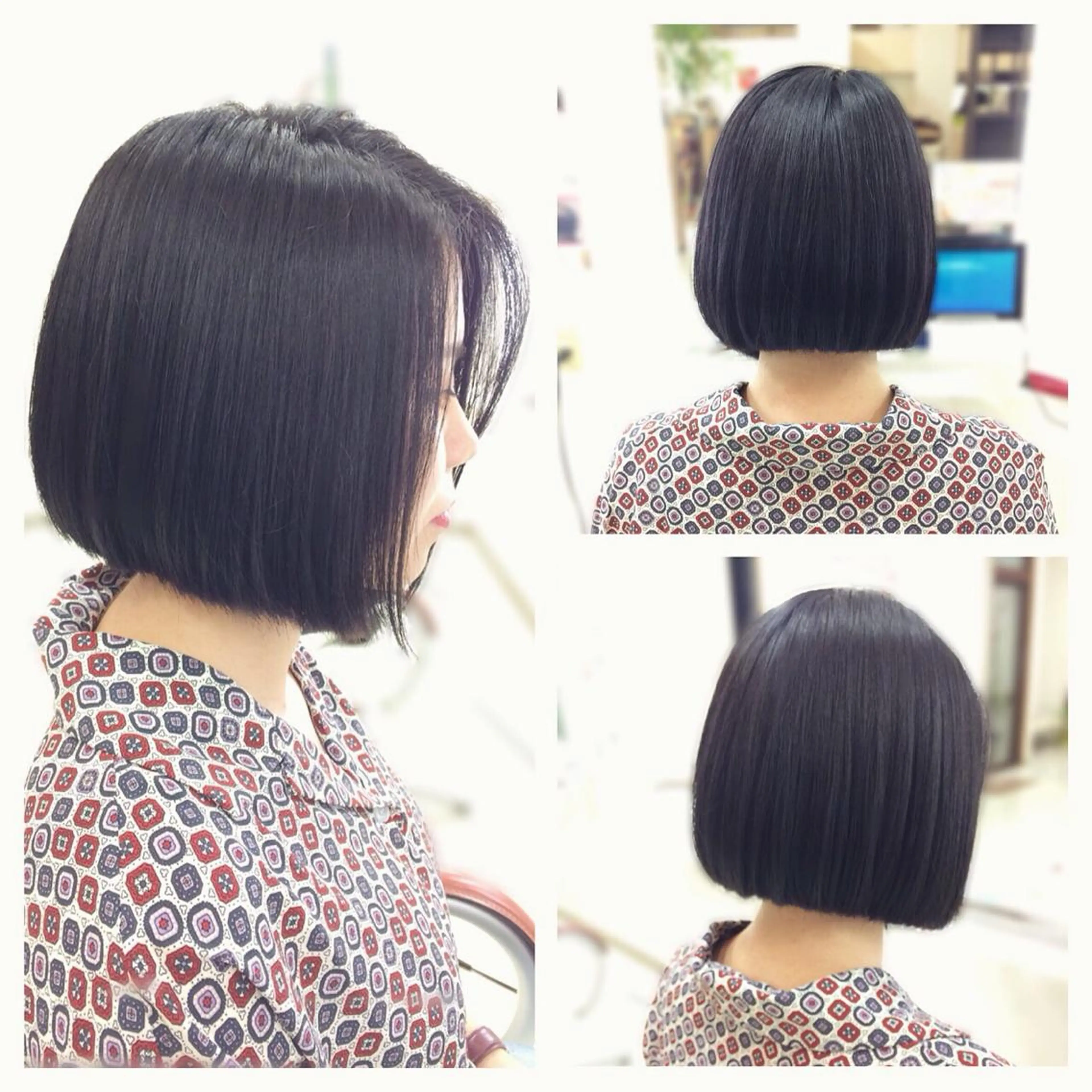 ミディアム ワンレンボブ ボブ いけだ ゆうのヘアスタイル