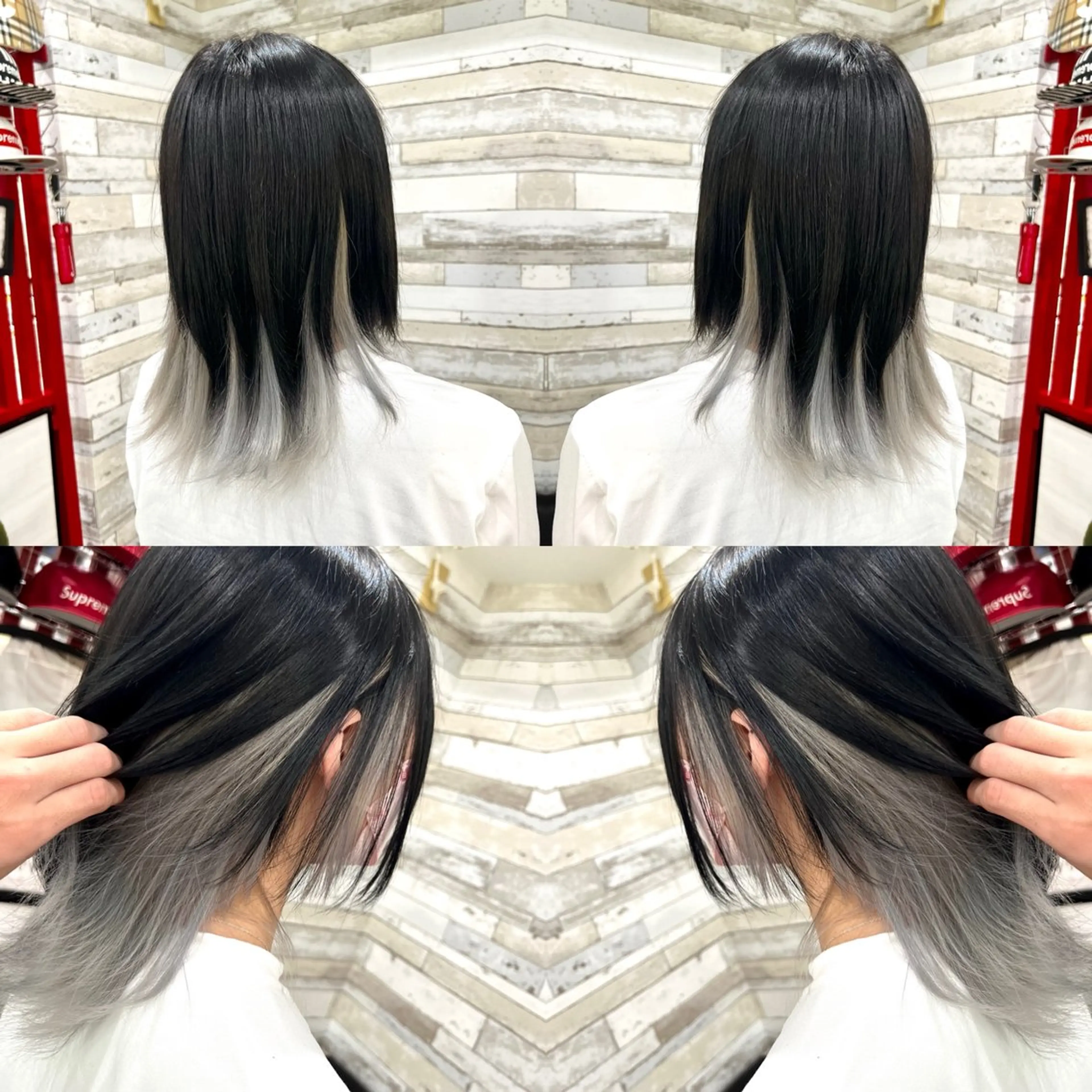 ミディアム カラー ブリーチ "PEPPU "所属・派手髪、ハイトーン ショートヘアShinのヘアスタイル