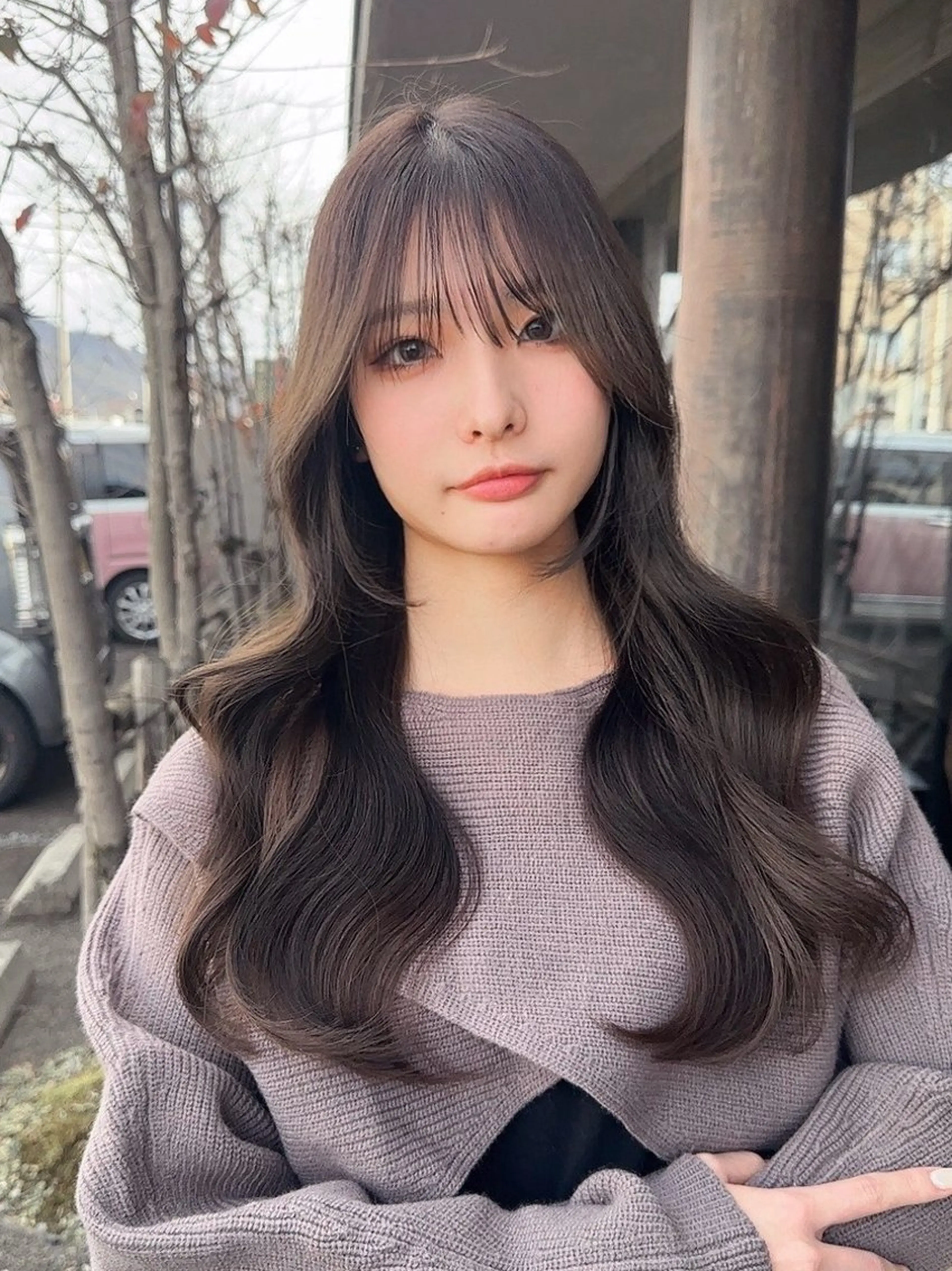 ロング カラー グレージュ くびれヘア 韓国風ヘア カット ヘアカラー トリートメント 韓国ヘア/レイヤー /大嶽佑馬のヘアスタイル