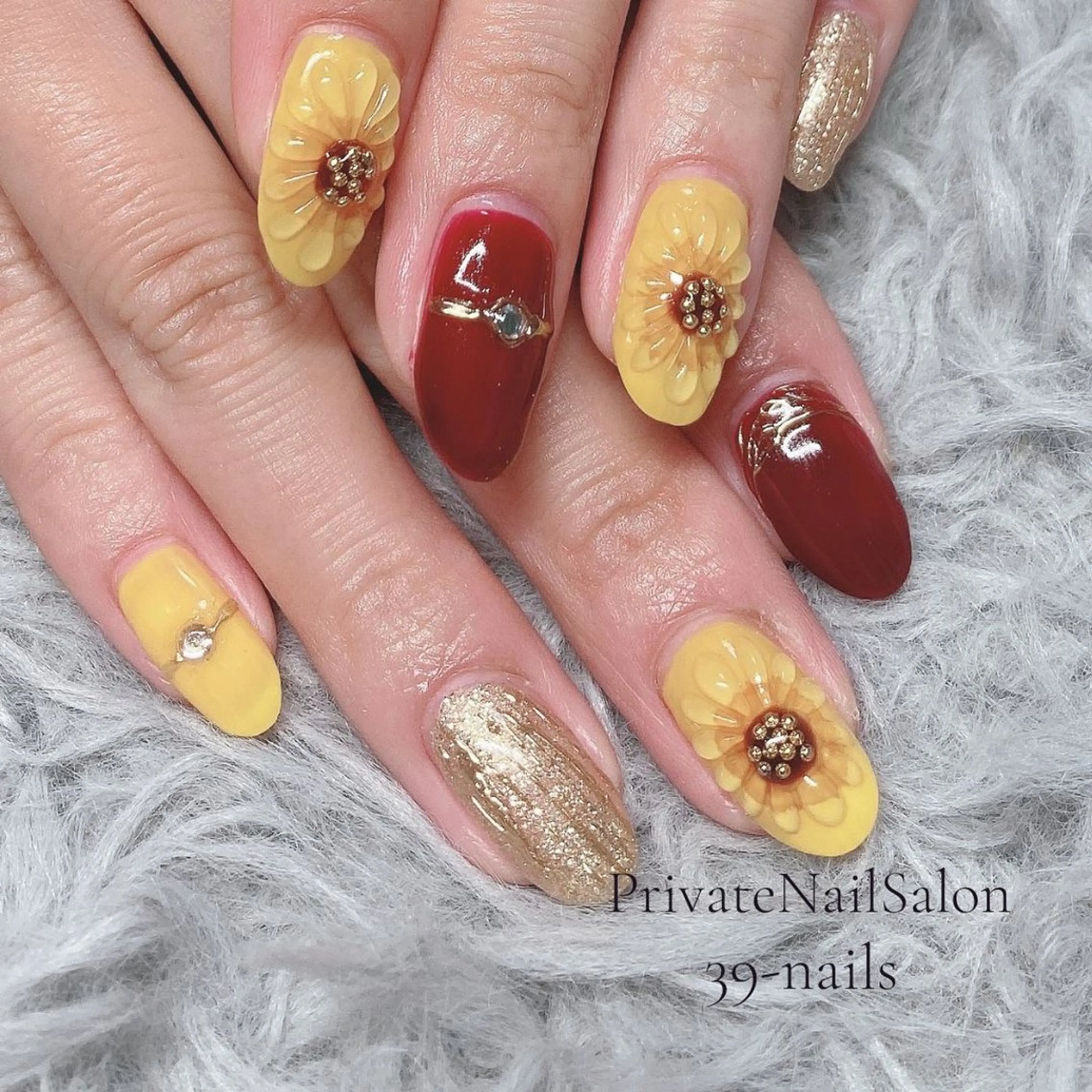 ネイル フラワーネイル ジェルネイル 持ち込み ニュアンスネイル パラジェル ハンドネイル 39-nails EharaMikuのネイルデザイン