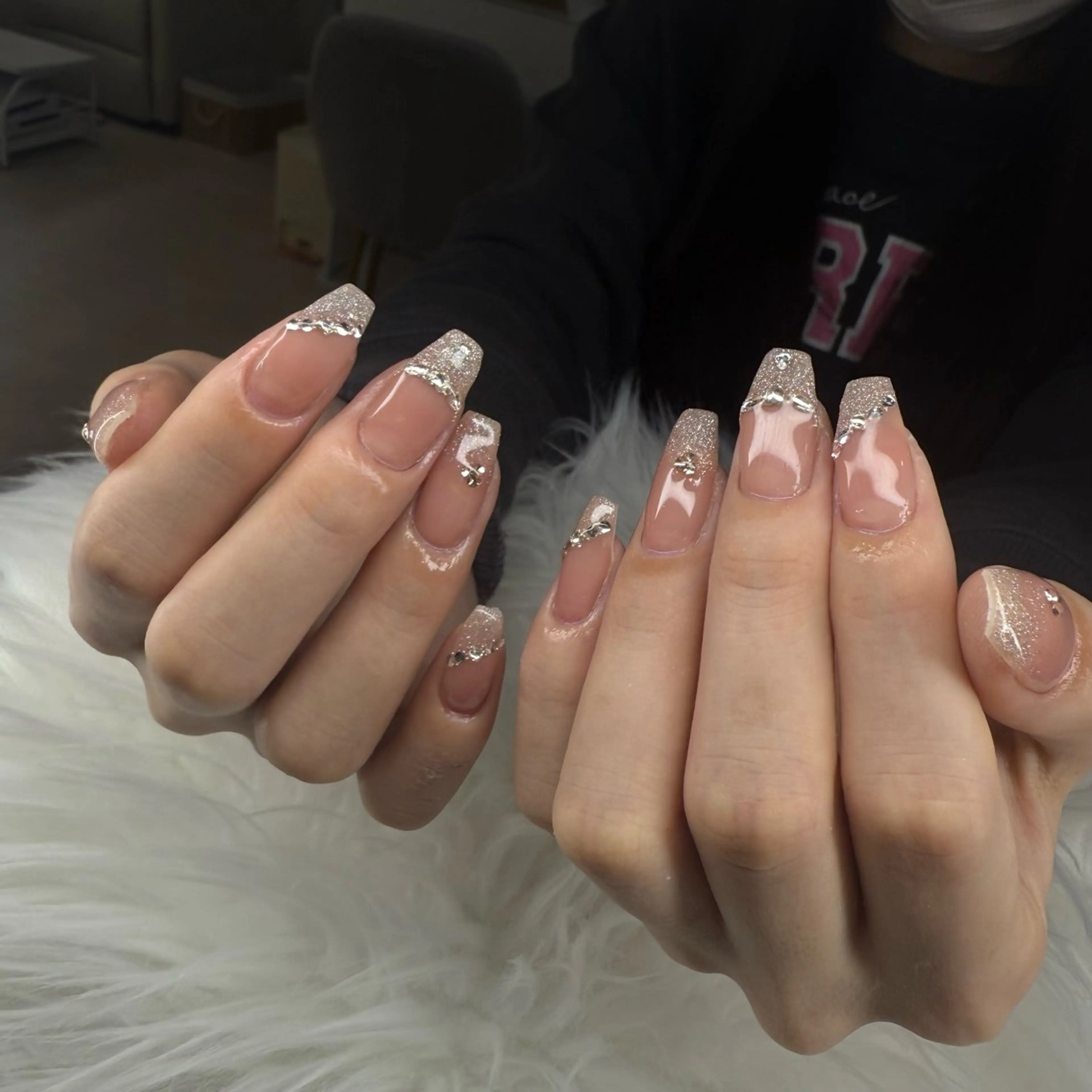 ネイル フレンチネイル キラキラネイル マグネットネイル ミラーネイル ニュアンスネイル ハンドネイル rina nailのネイルデザイン