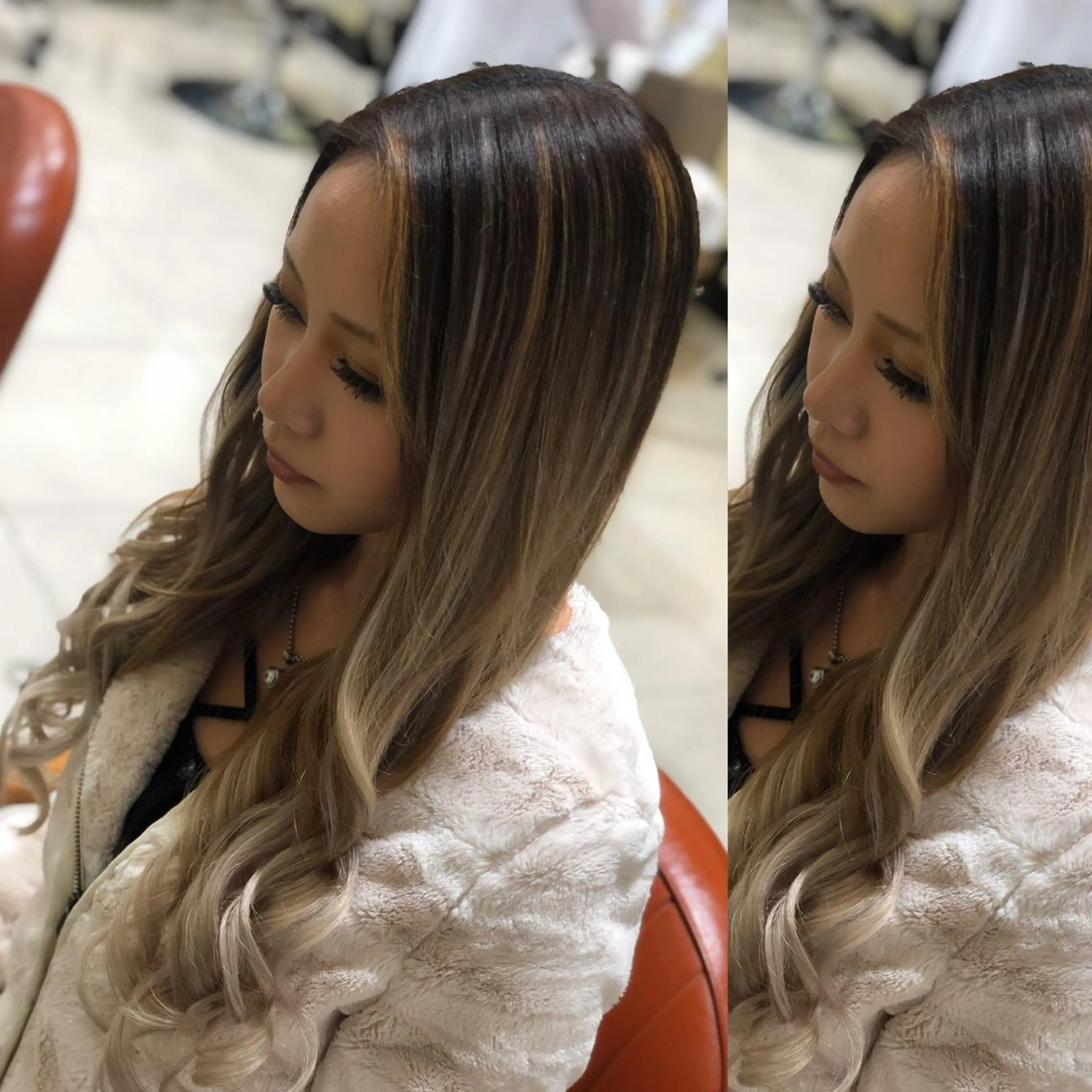 ロング カット ヘアカラー Y Uのヘアスタイル