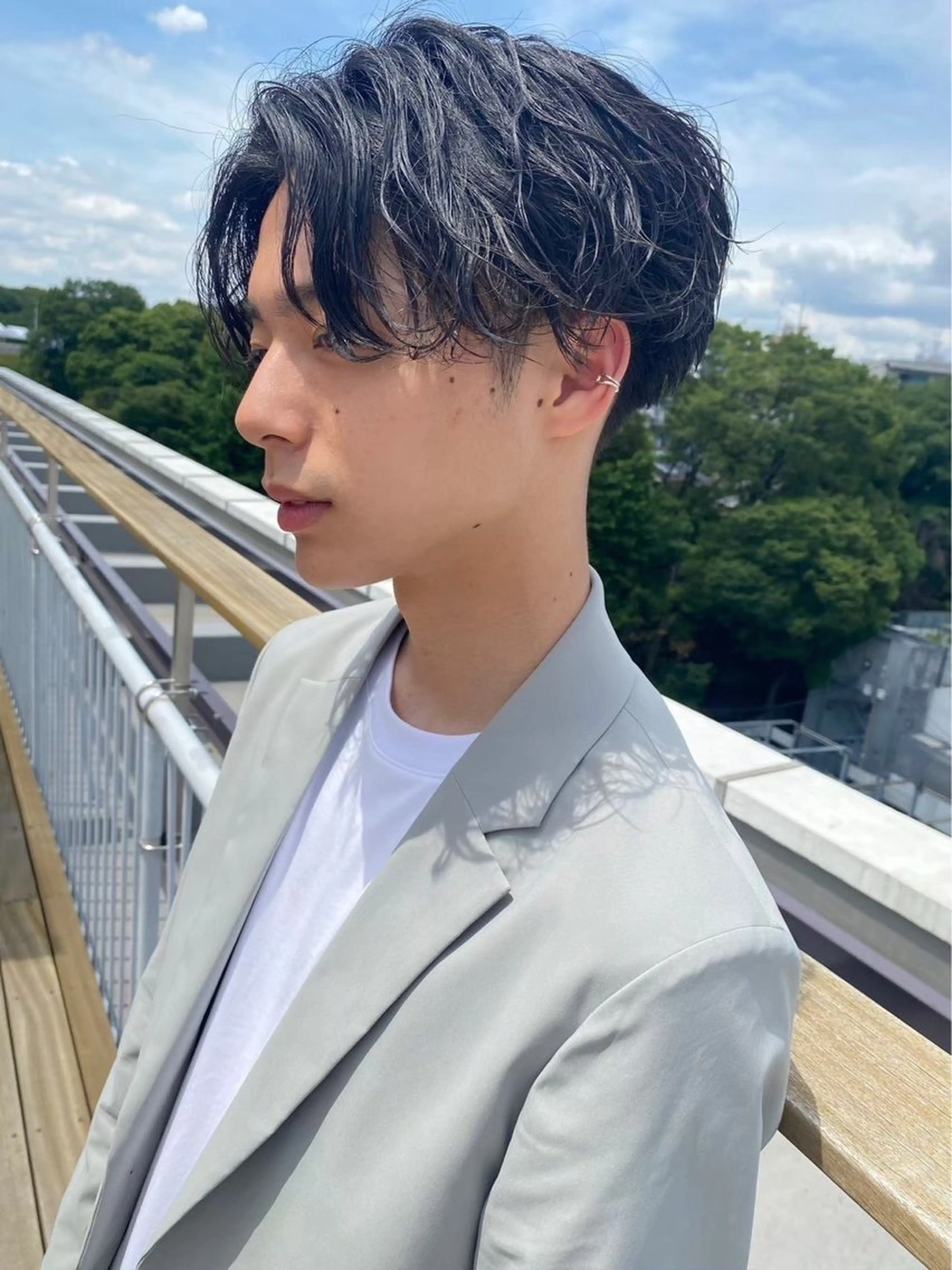 ミディアム カラー メンズ カット ヘアカラー トリートメント 🔥メンズ特化🔥 藍斗のヘアスタイル