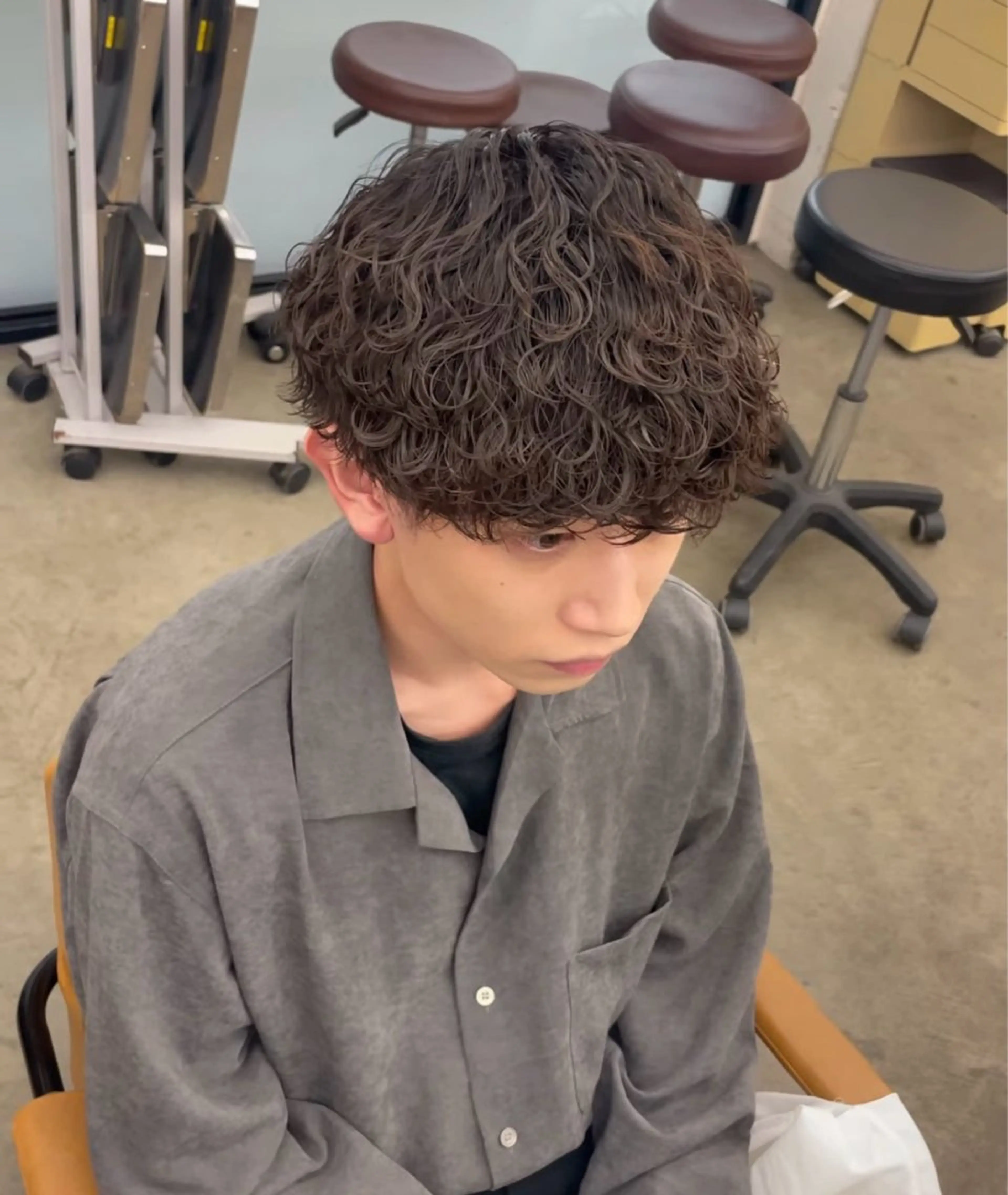 メンズパーマ＋（カット）の写真