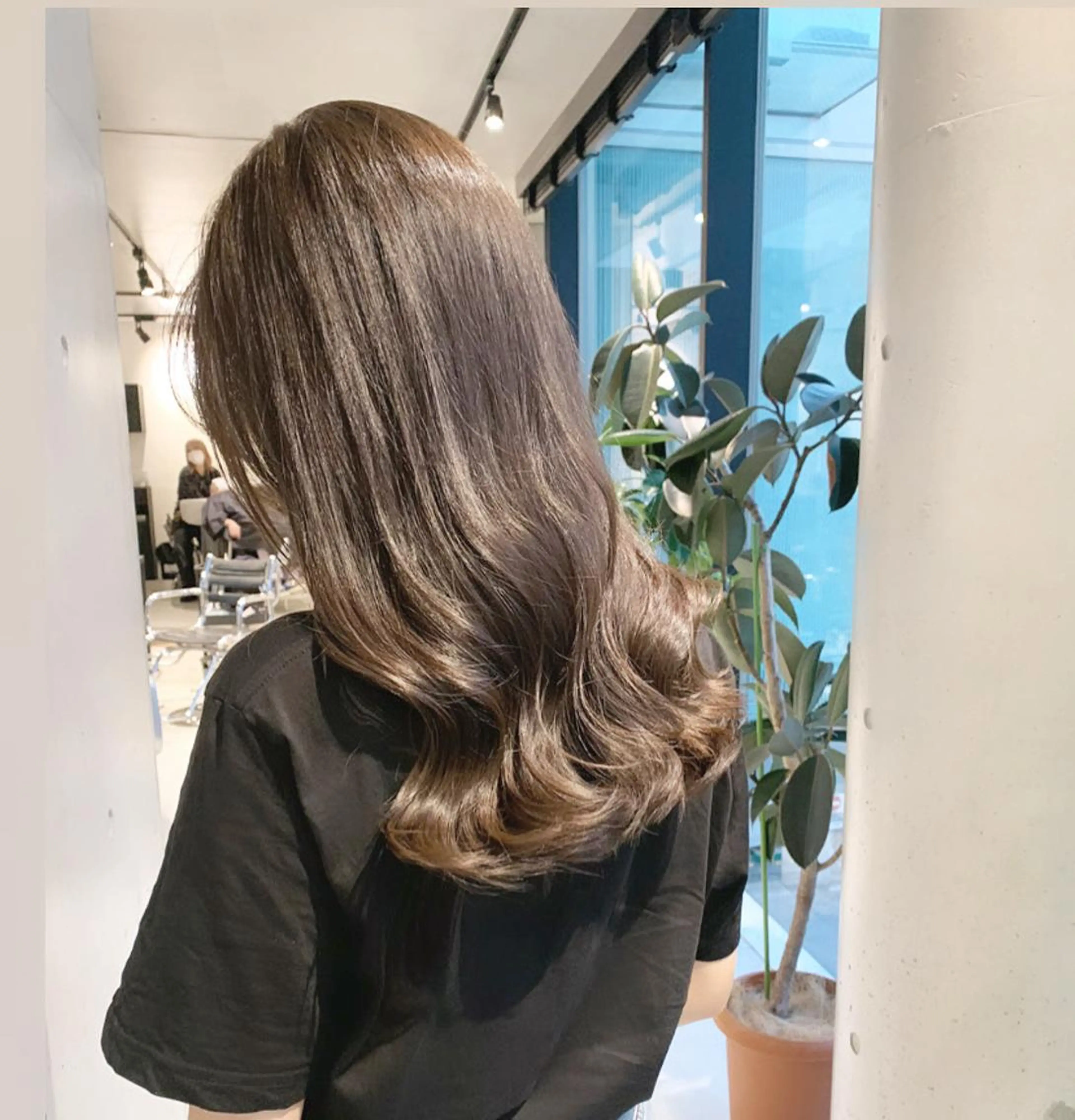 ロング カラー ヘアカラー トリートメント ヘッドスパ 透明感/オリーブ/ グレージュ/YUKAのヘアスタイル