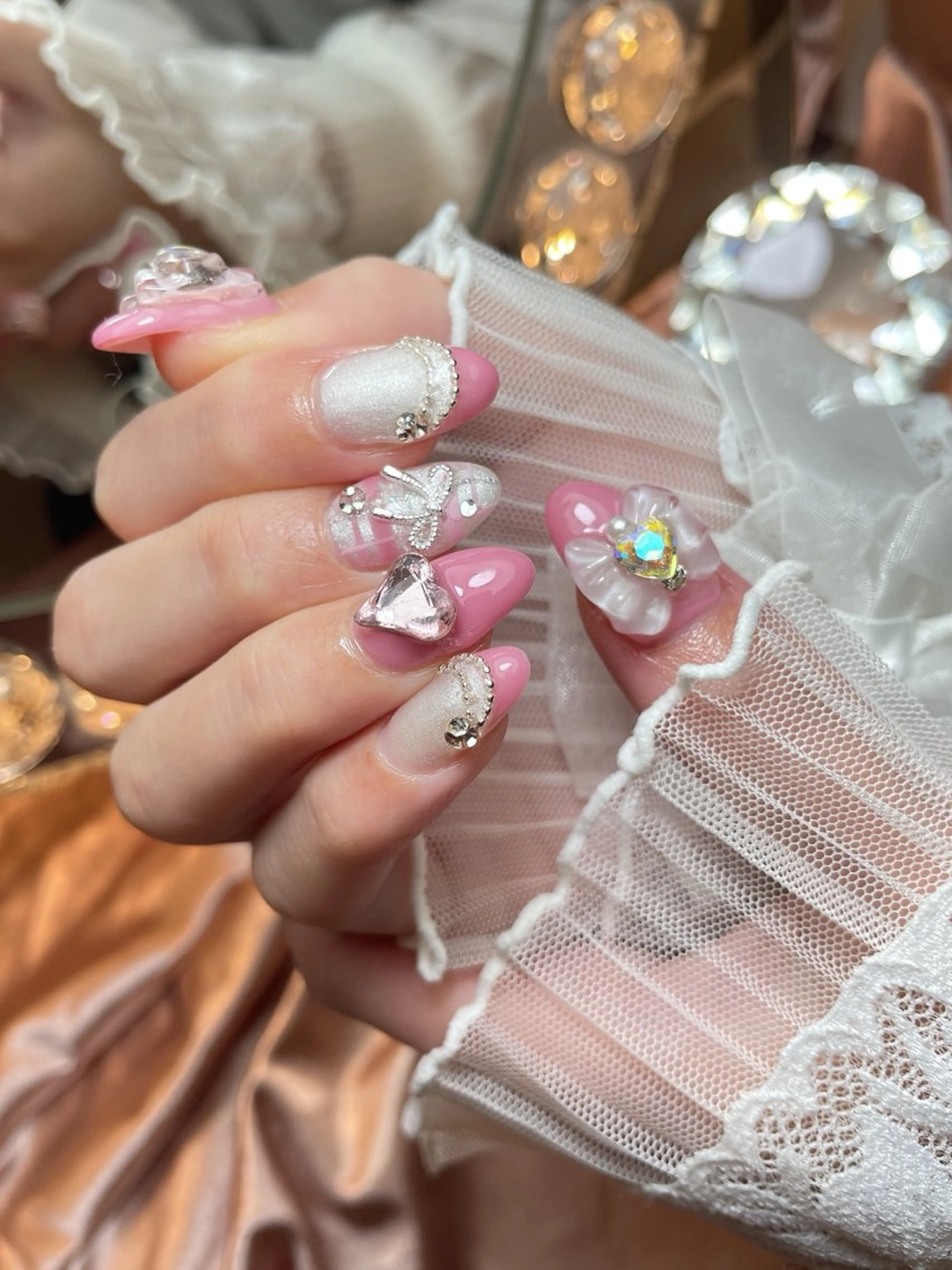 ネイル 23時まで❤︎韓国、 ワンホンネイルのネイルデザイン