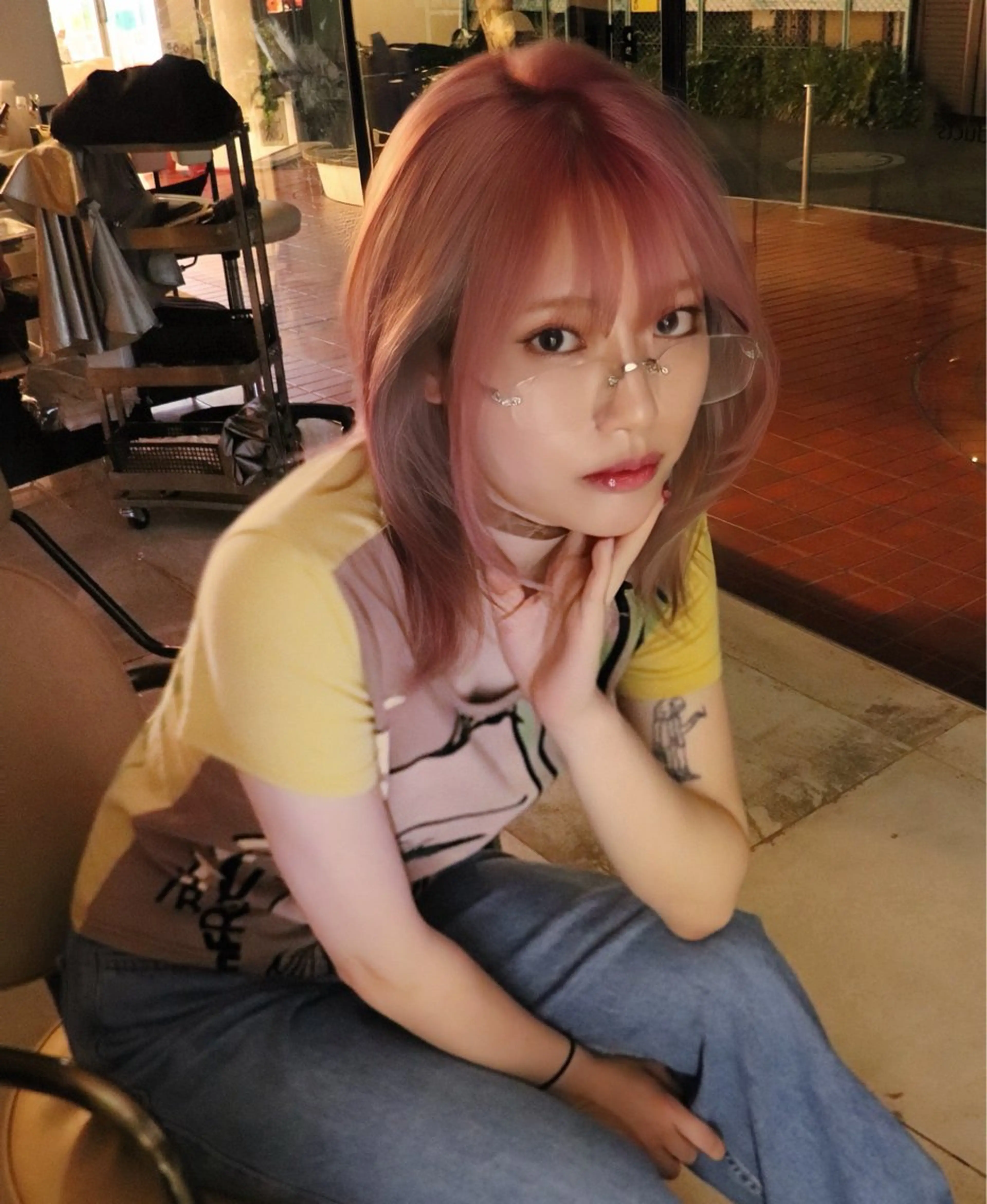 セミロング カラー ヘアアレンジ @kyoniyy KYONIのヘアスタイル