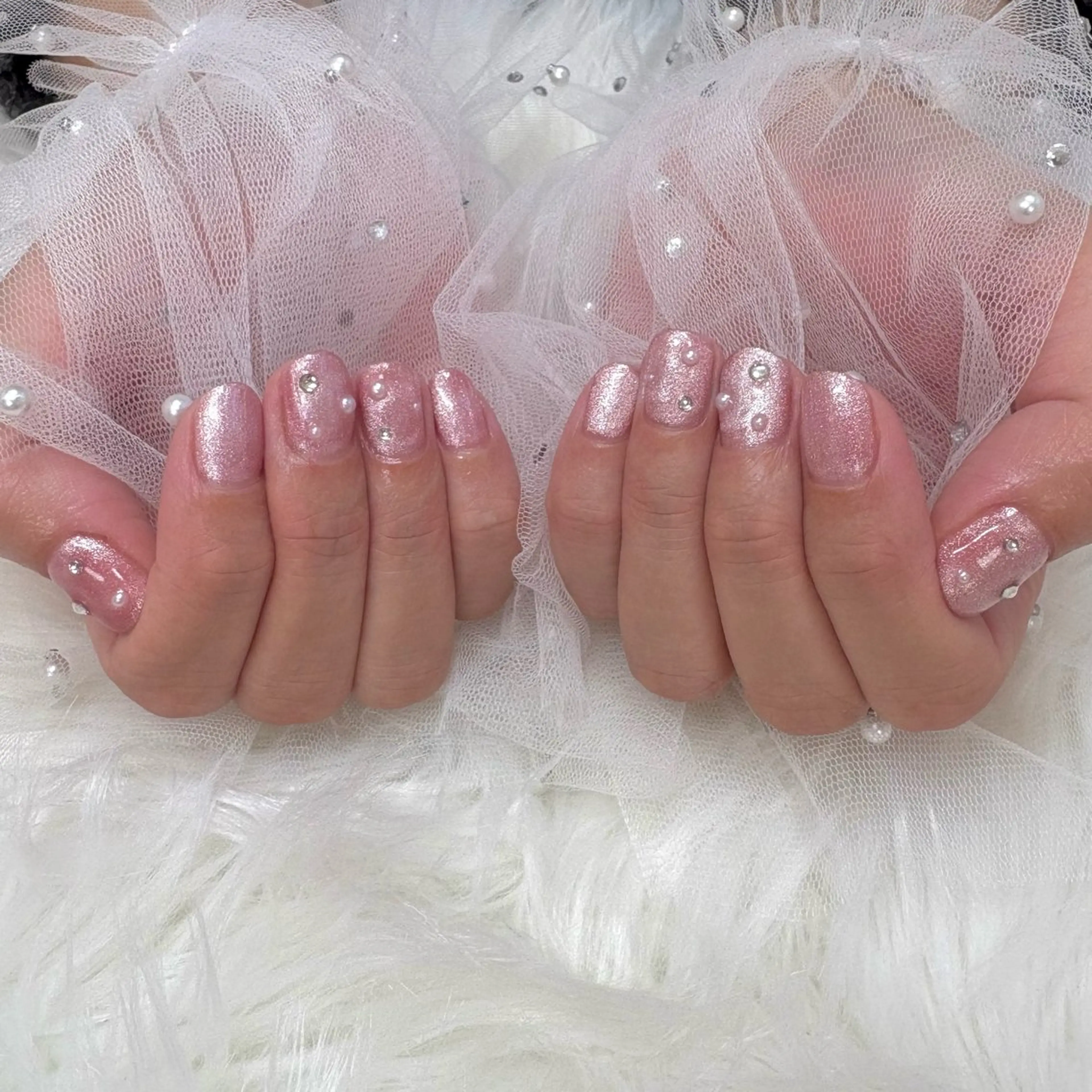 ネイル マグネットネイル ストーンネイル ハンドネイル SHINE nail salonのネイルデザイン