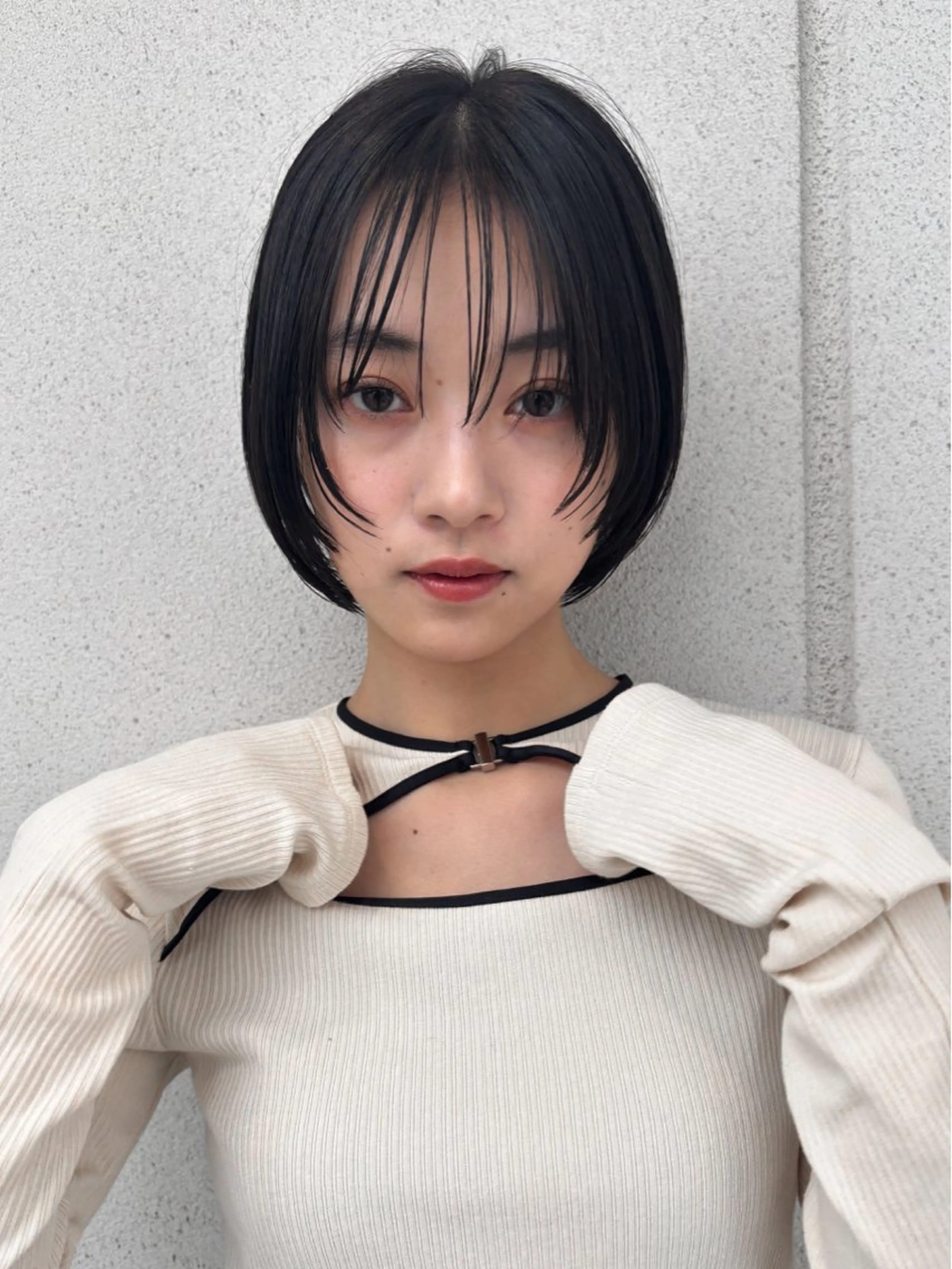 ショート ボブ 顔まわりレイヤー レイヤーカット MINX青山店所属・結莉/ボブ/ 縮毛矯正のヘアスタイル