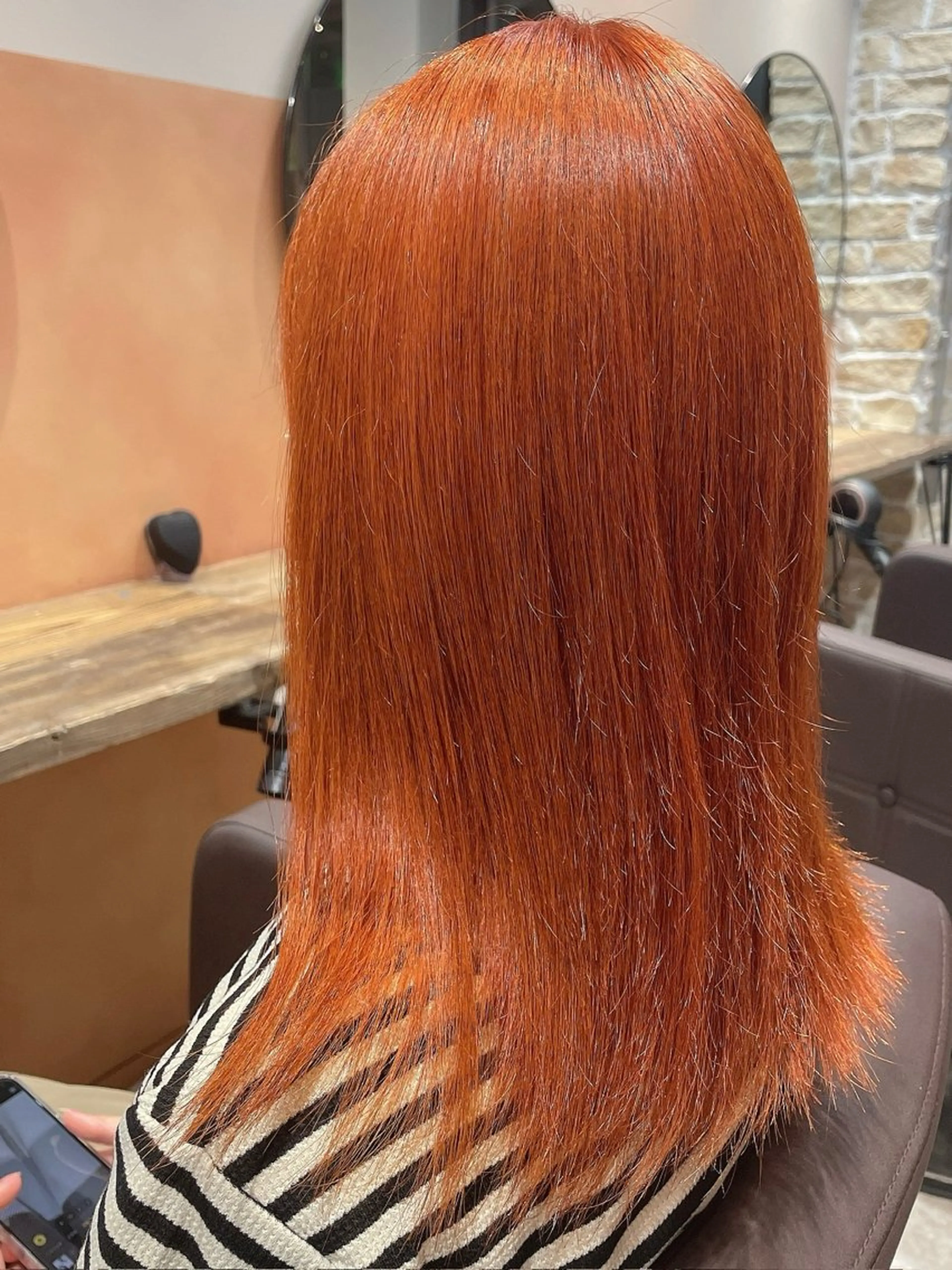 ミディアム カラー オレンジ ヘアカラー トリートメント 👾TAMURA MAAYA👾のヘアスタイル