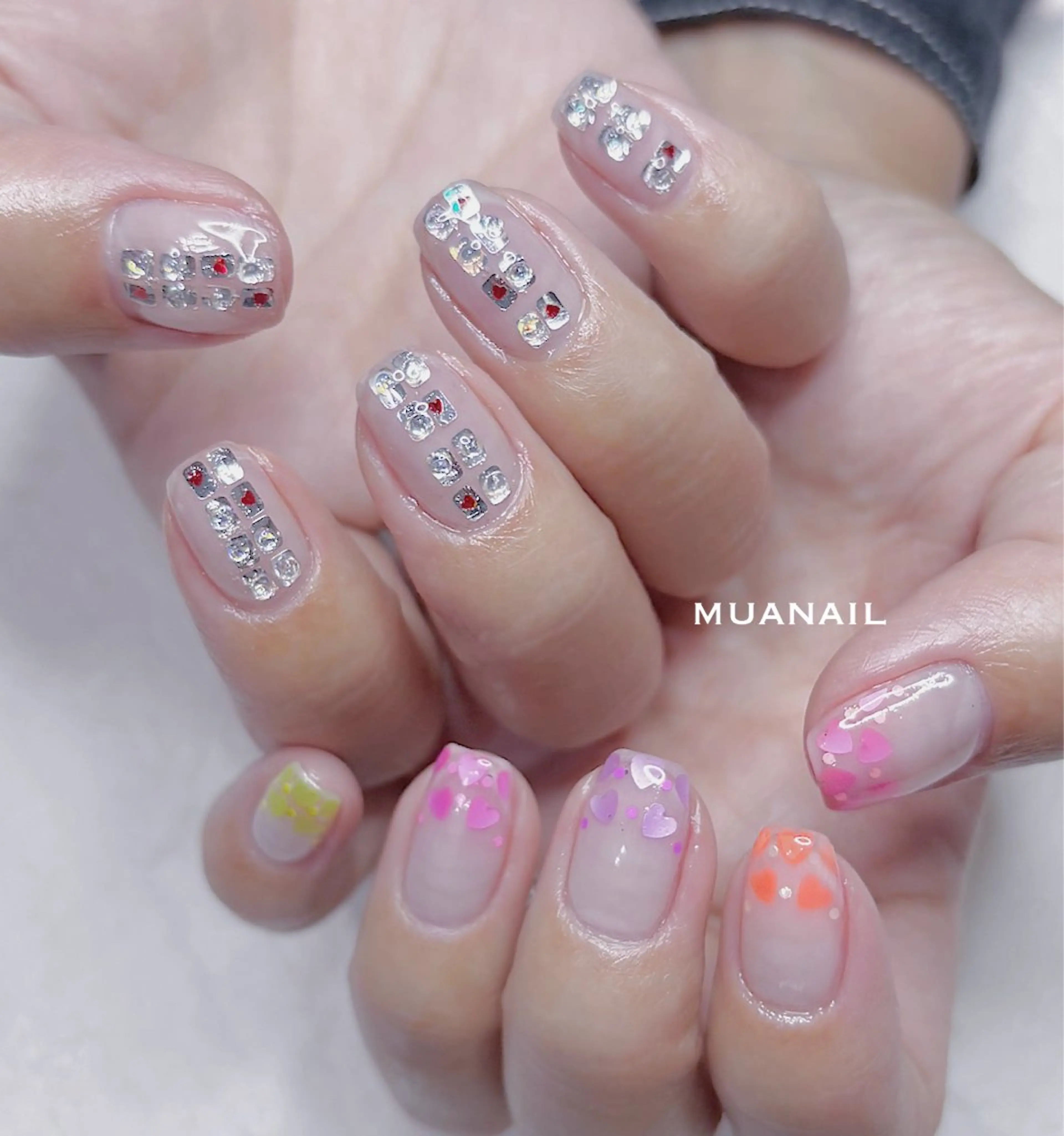 ネイル ハート バレンタイン ハンドネイル mua nail mikiのネイルデザイン