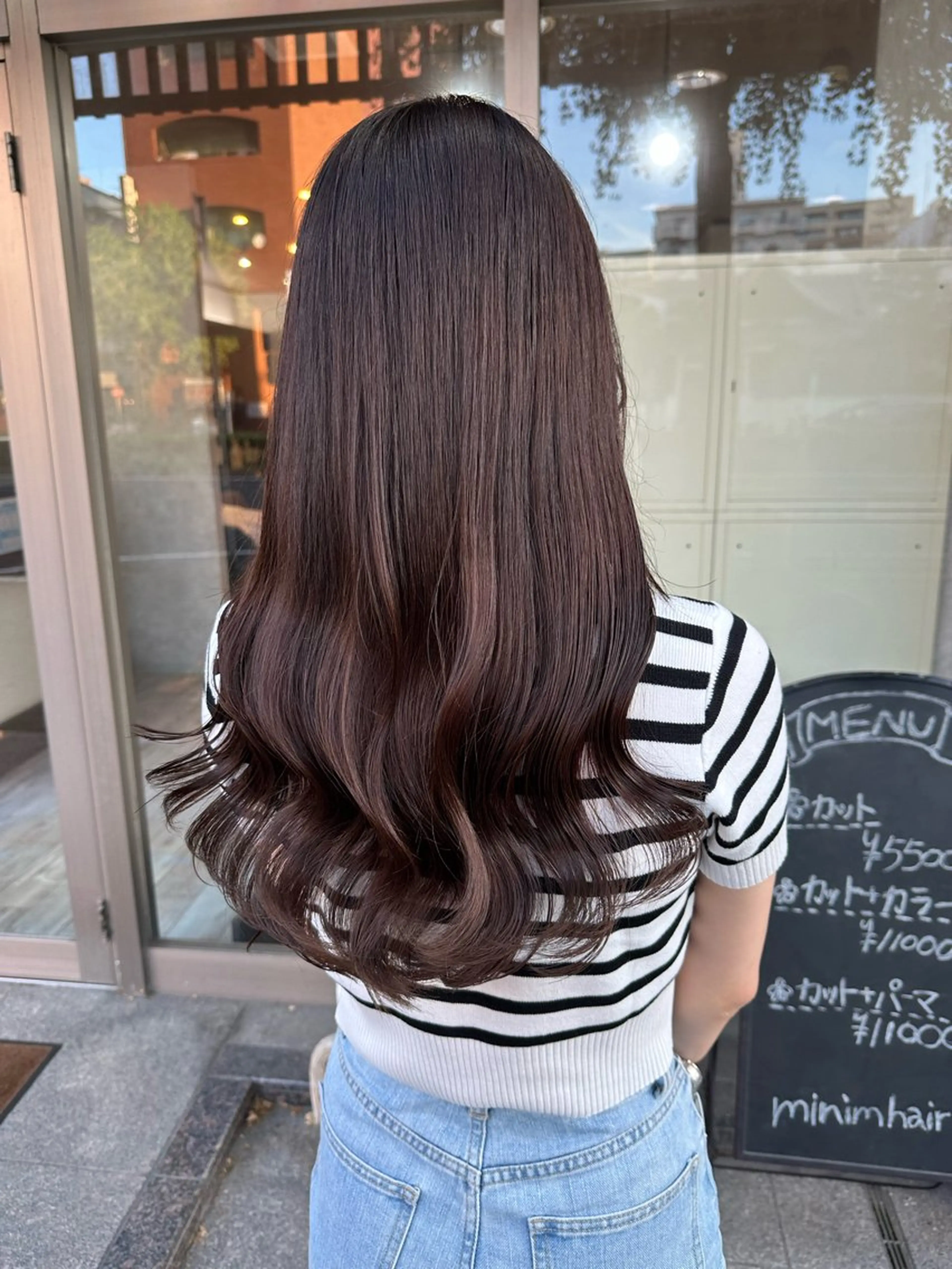 ロング カラー ブラウンカラー ショコラブラウン カット ヘアカラー トリートメント 高橋 みく/ minim 暖色のヘアスタイル