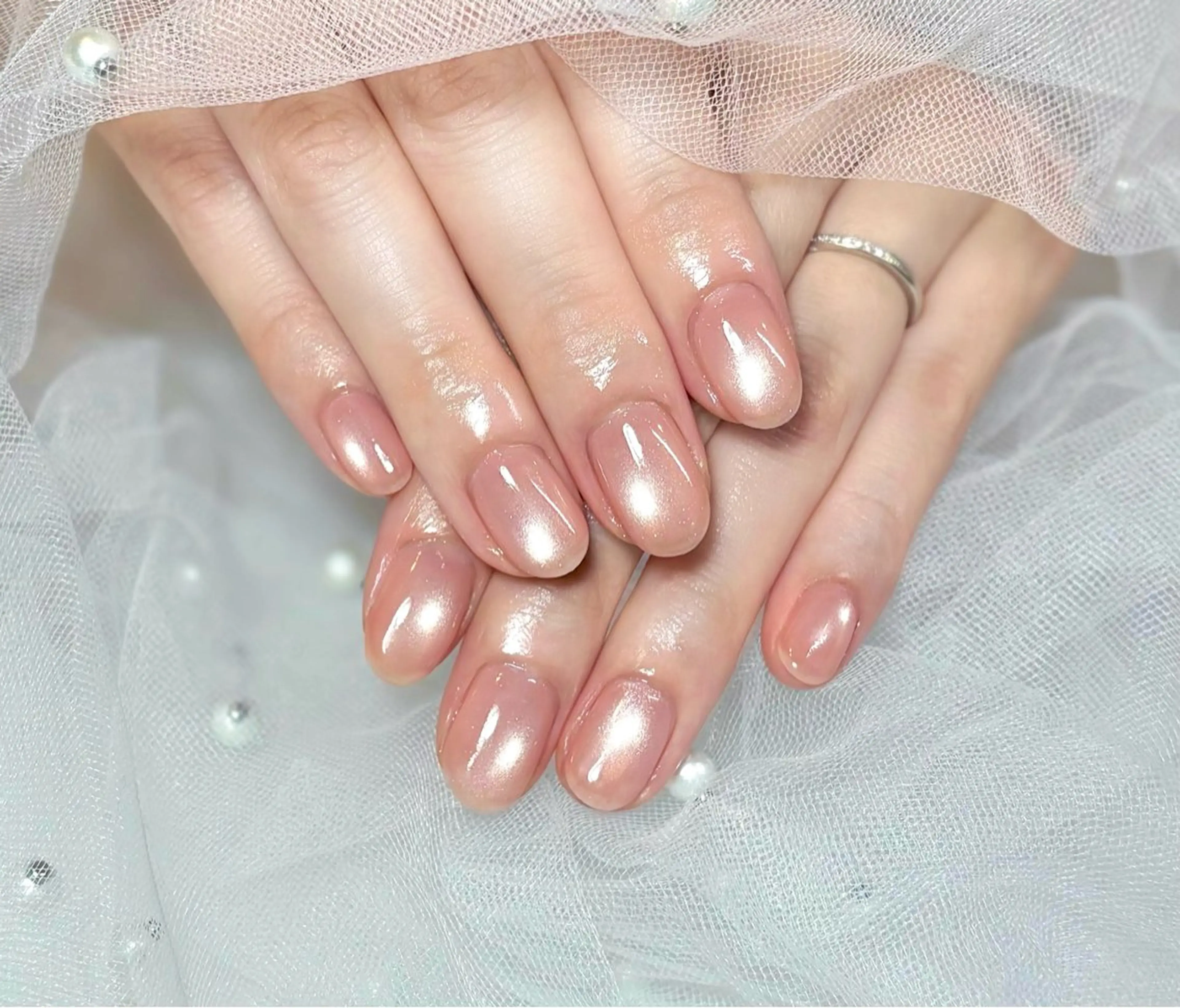 ネイル 氷ネイル・うるうるネイル 韓国ネイル マグネットネイル ビー玉ネイル オフィスネイル Chat　noir所属・【chatnoir】 MIYUのネイルデザイン