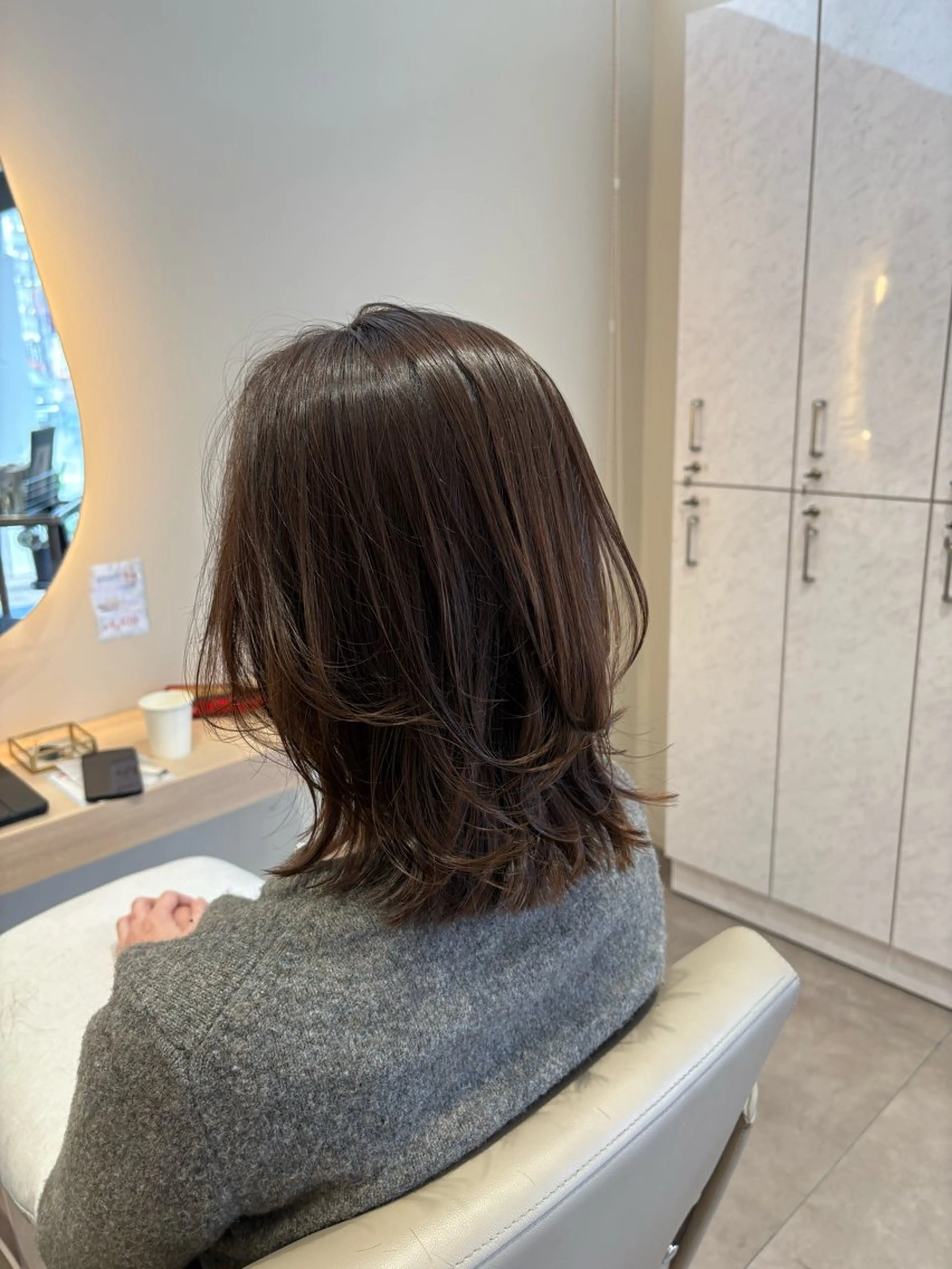 セミロング カラー カット ヘアカラー レイヤー/透明感/髪 質改善/メンズ/佐藤のヘアスタイル