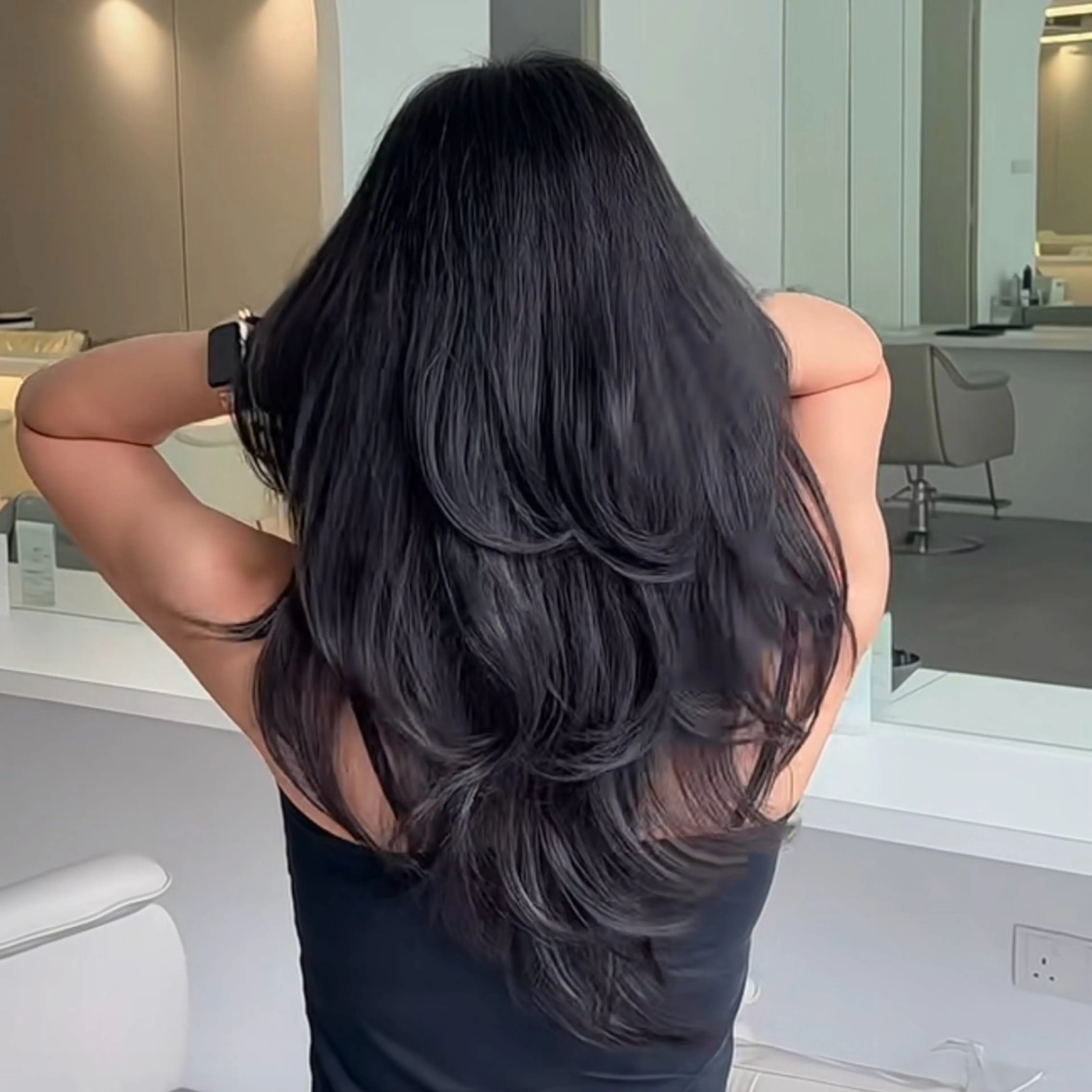 就活生限定艷カラー＋集中トリートメント （1STEP） ロング料金なし ミニモ学割 ロングの写真