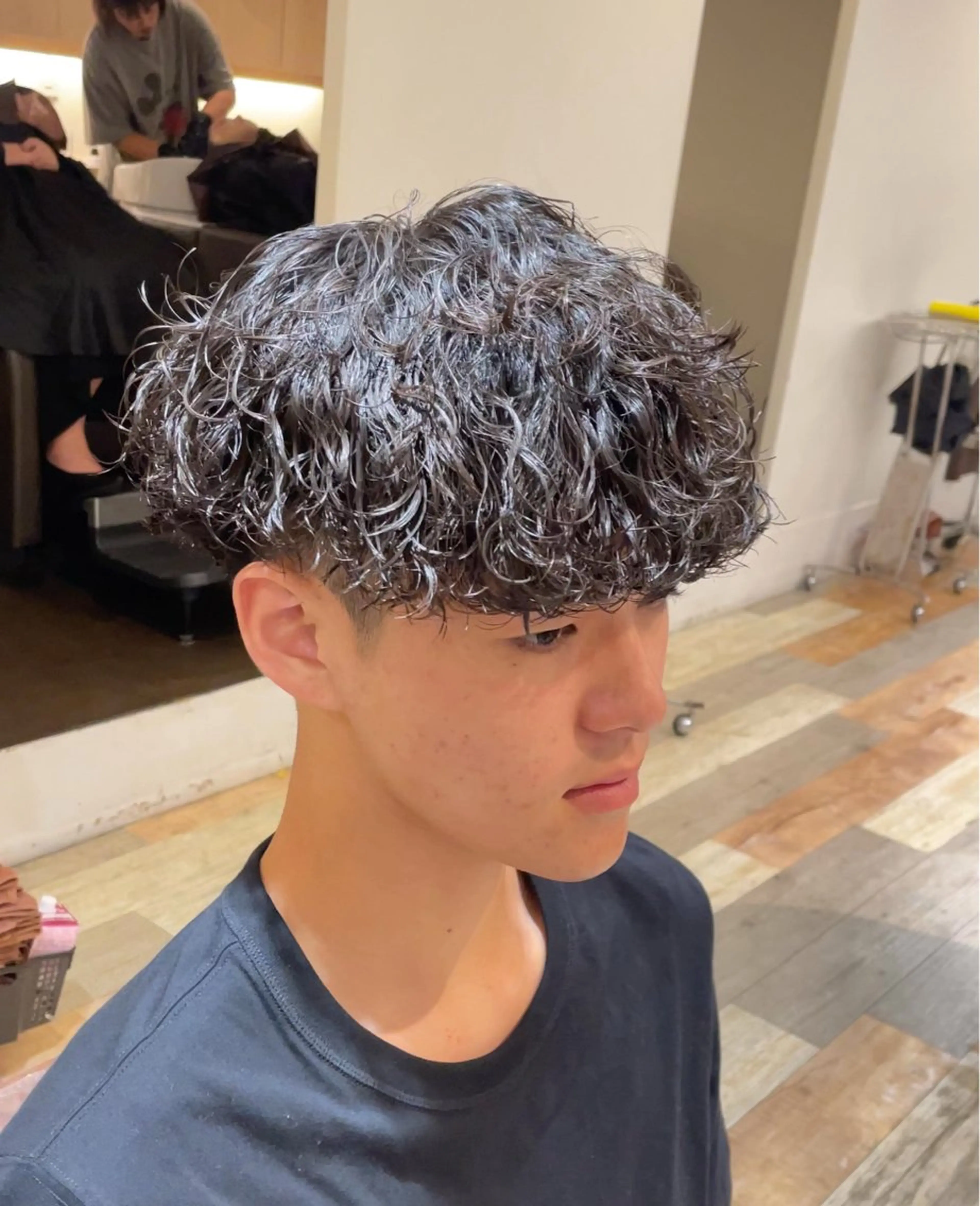 メンズ 波巻きスパイラル/ メンズパーマ/ゆうひのヘアスタイル