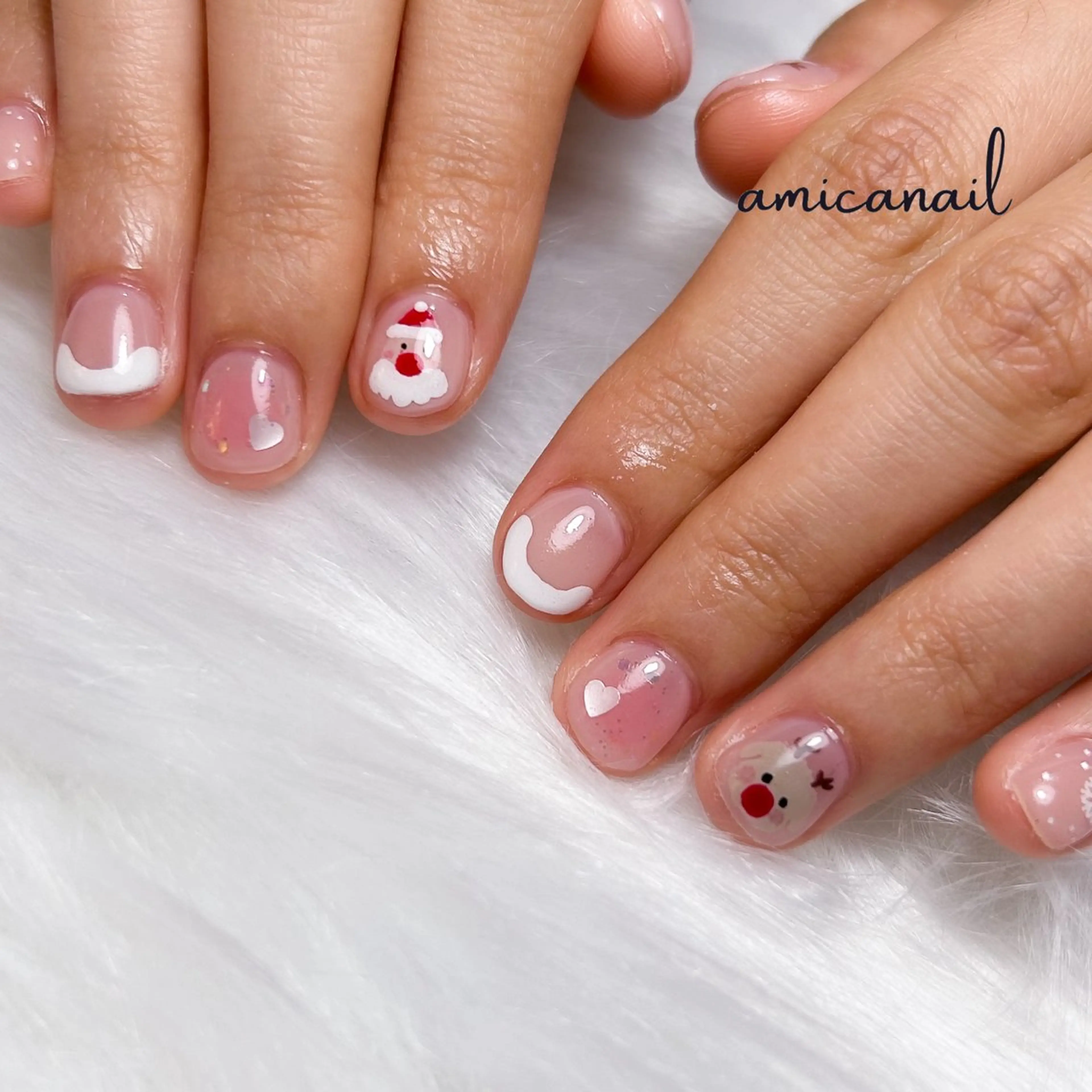 ネイル アートネイル 持ち込み 冬ネイル クリスマス ハンドネイル _amica nail_のネイルデザイン
