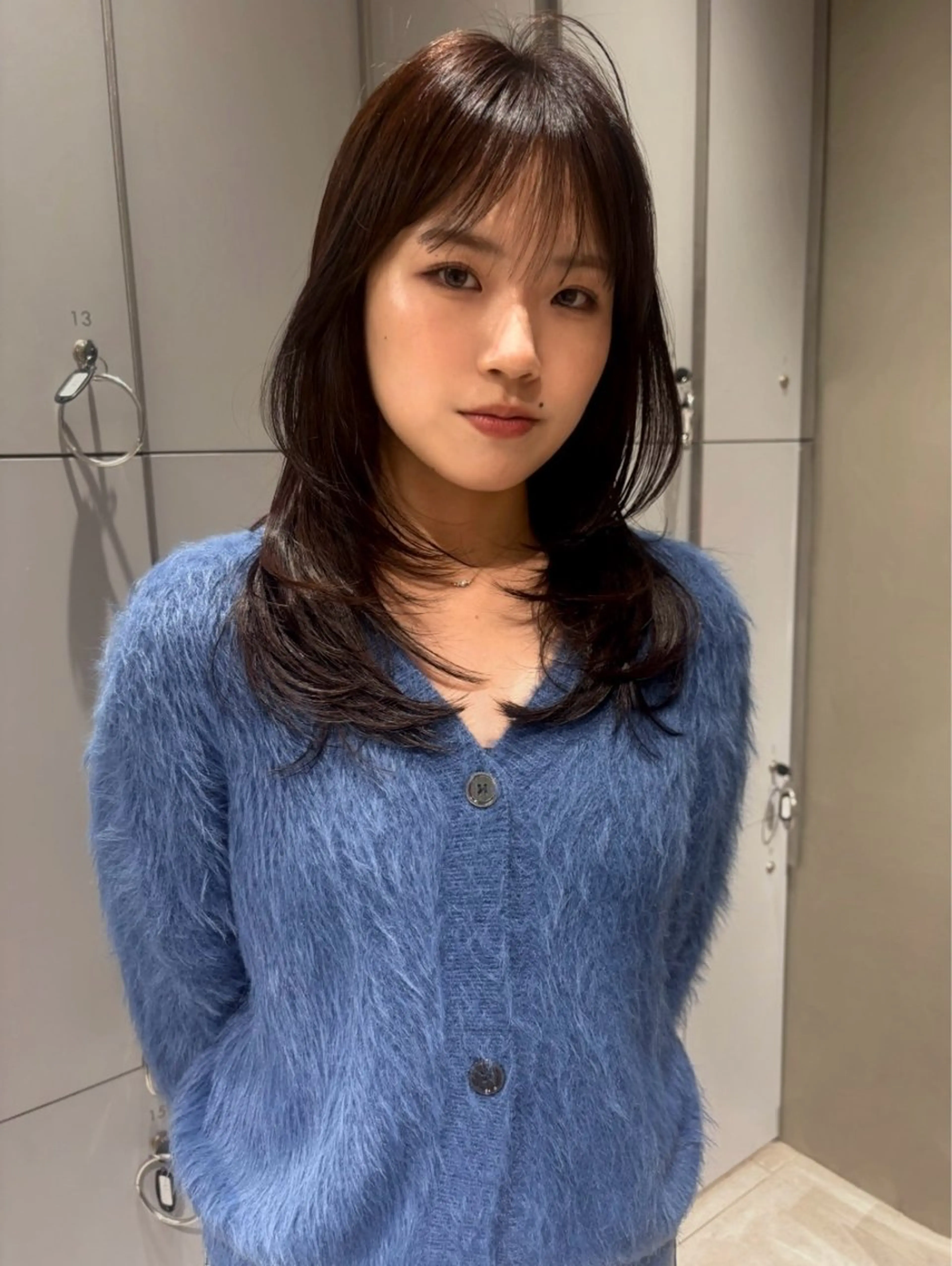 セミロング ふちゃく はるなのヘアスタイル