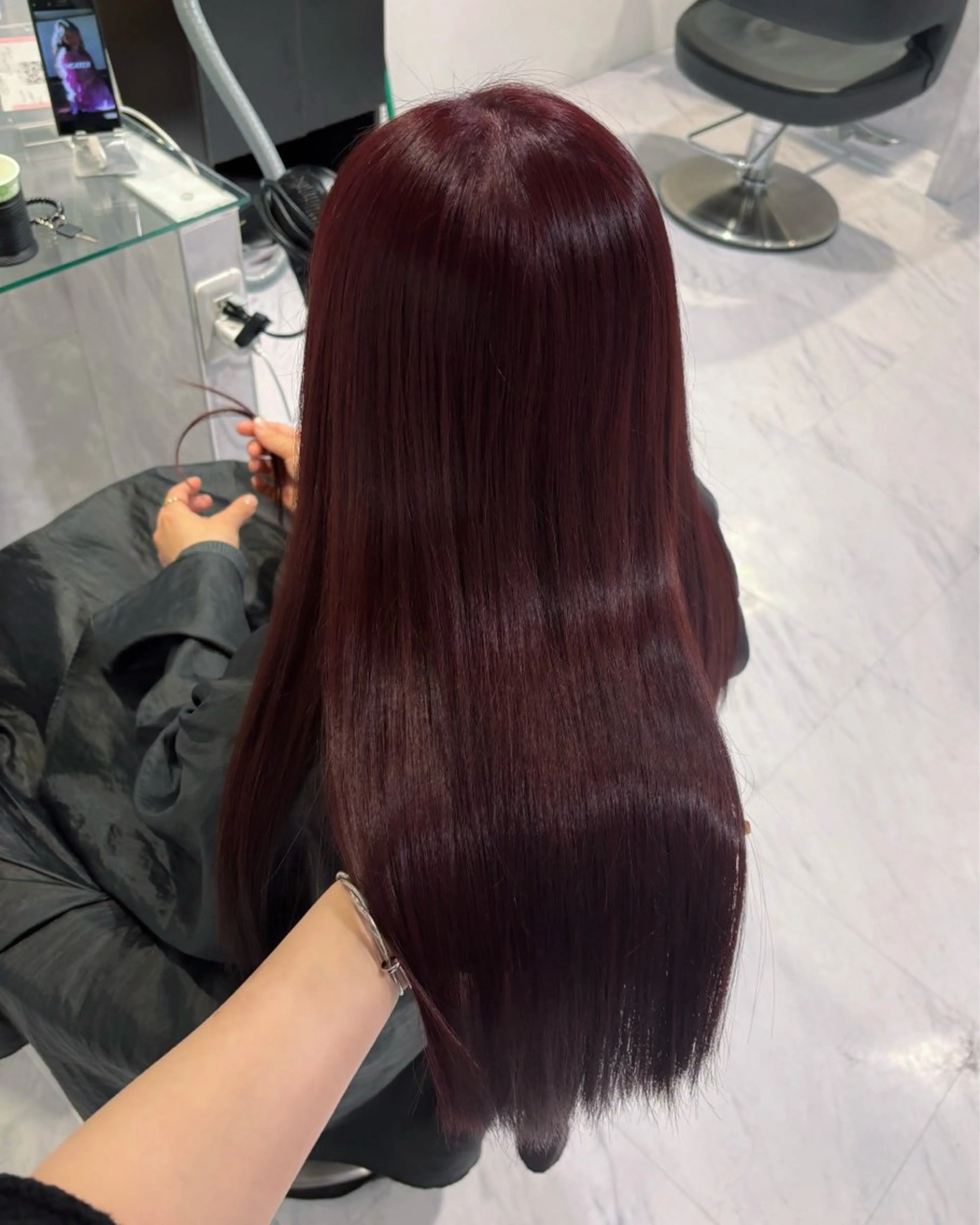 ロング カラー ヘアカラー トリートメント ヘッドスパ ヘアセット 表参道♡暗髪^ྀི 艶カラー♡アユミのヘアスタイル