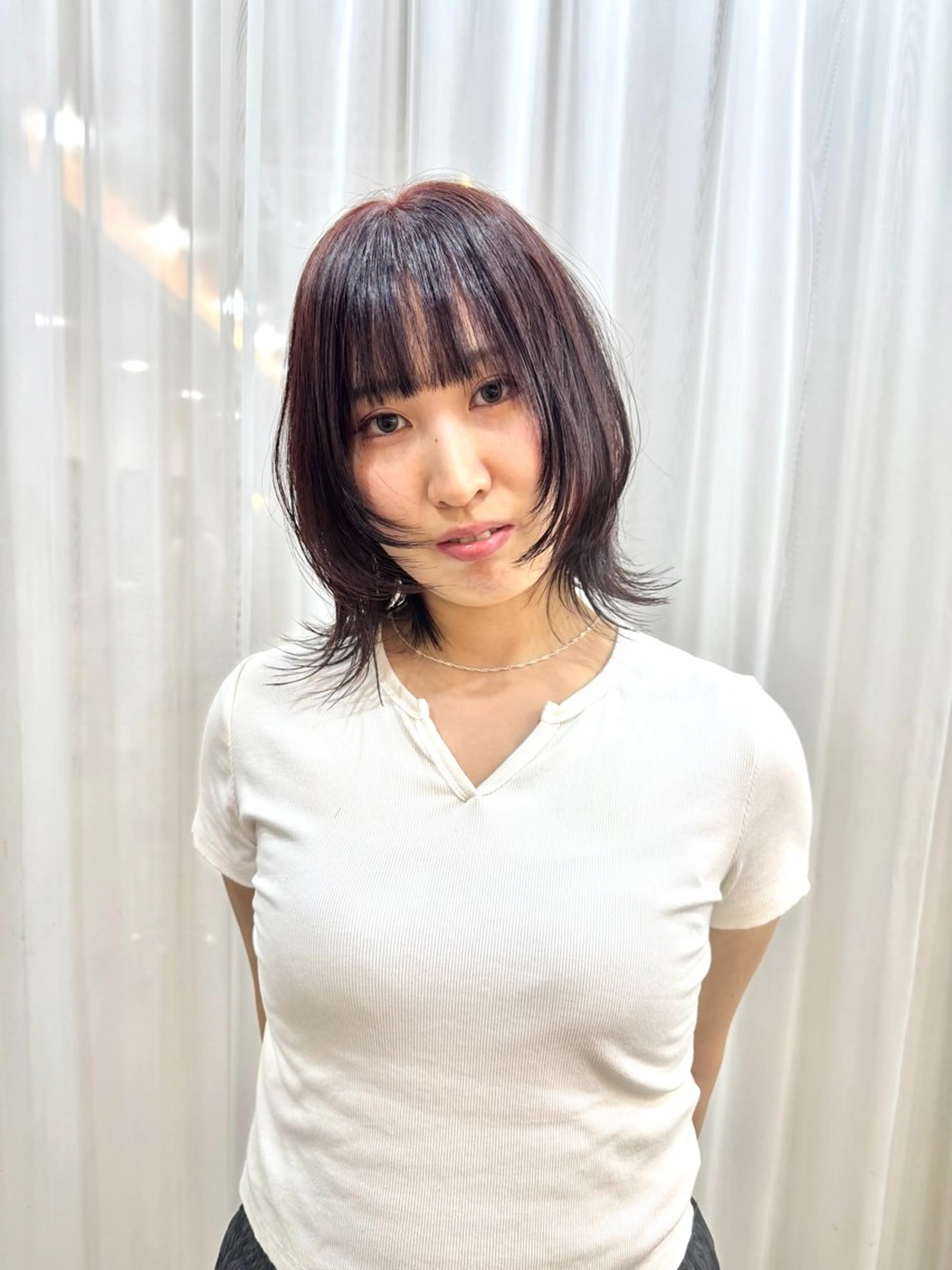 ショート カラー ブラウンカラー 顔まわりレイヤー 髪質改善 レイヤーカット 外ハネヘア 志賀 あずみのヘアスタイル