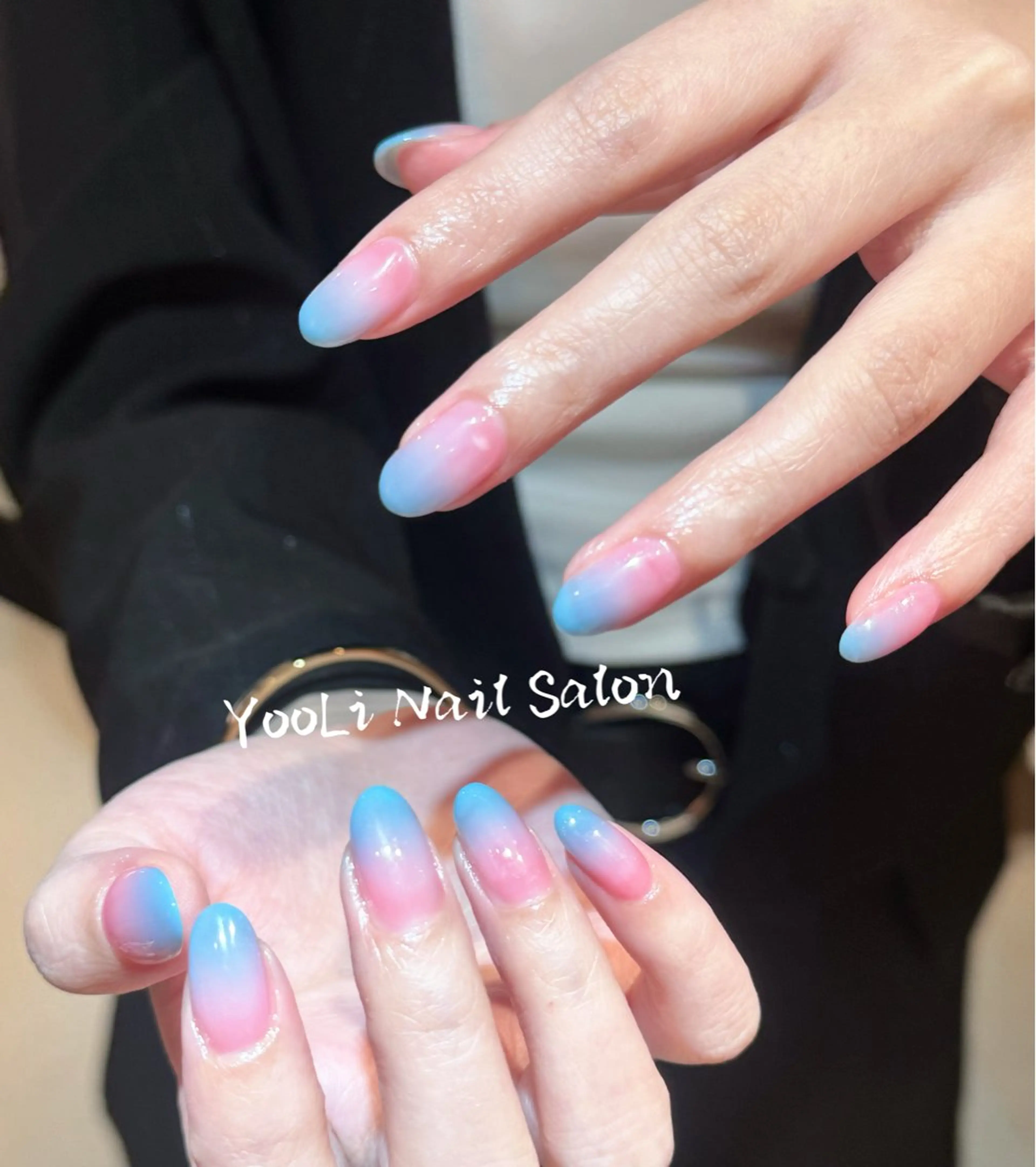ネイル アートネイル オーロラネイル チークネイル フレンチネイル ガラスフレンチ ハンドネイル 🎀🎀YooLi Nail Salonのネイルデザイン