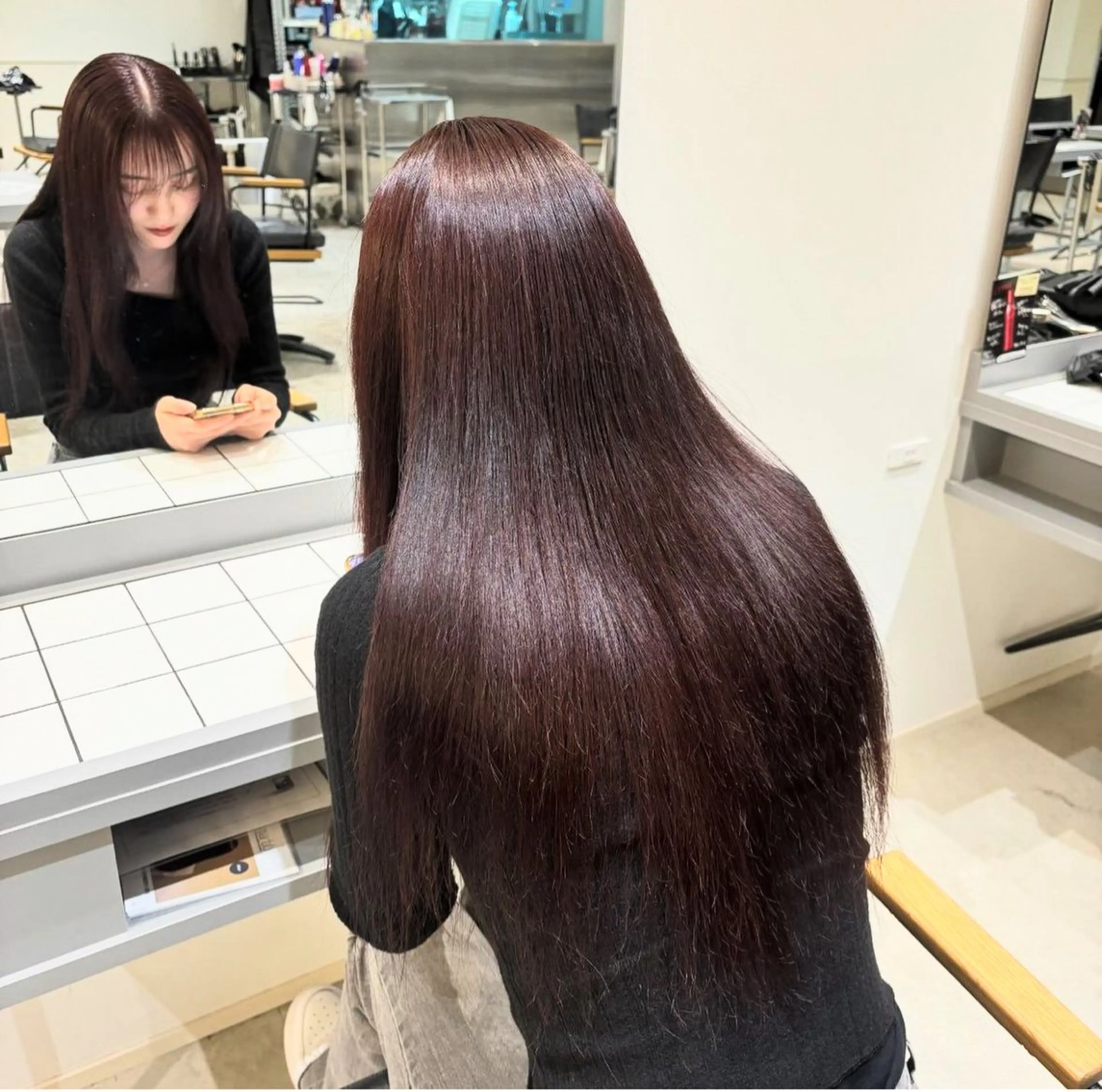 【艶カラー🪽】ワンカラー＋髪質改善トリートメントの写真