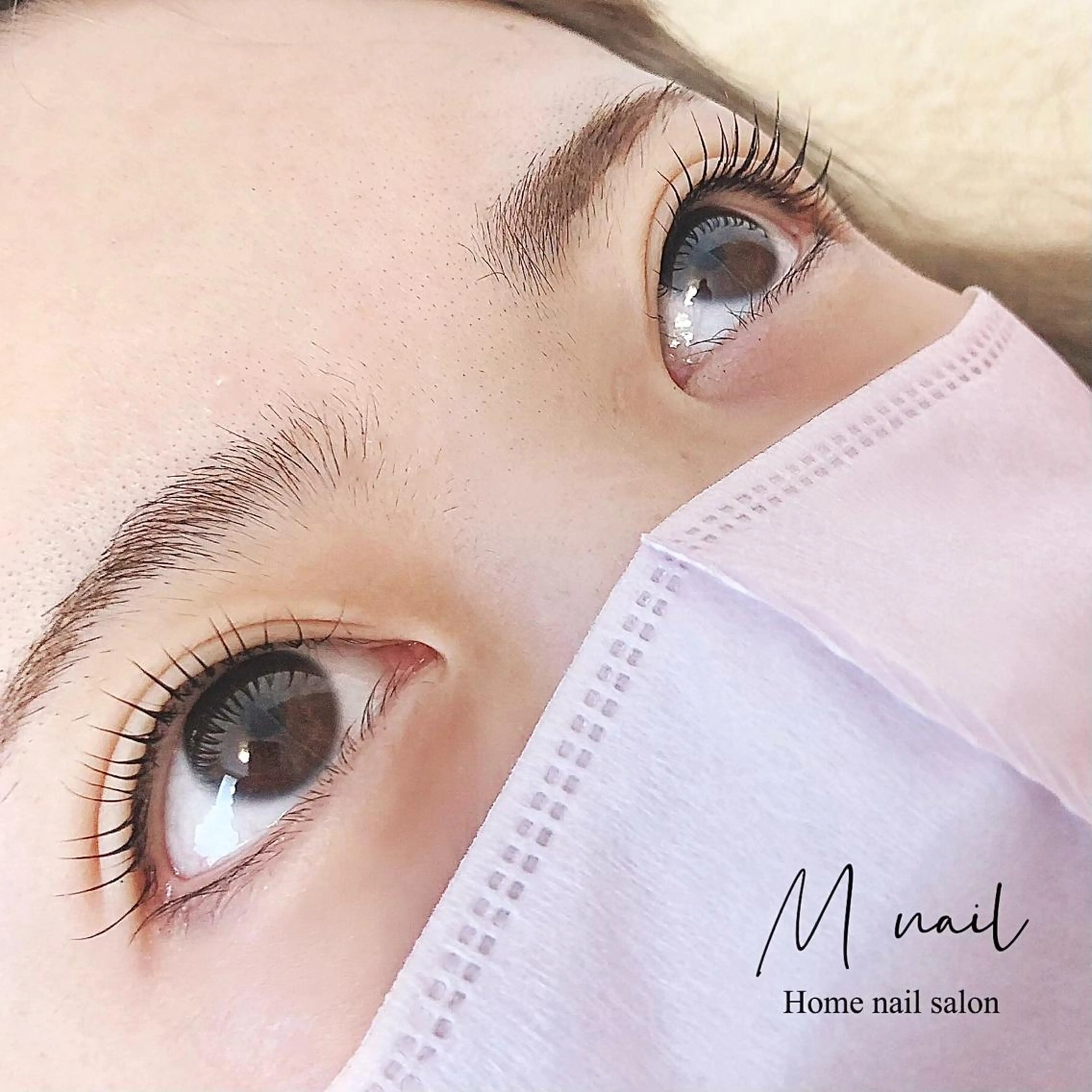 マツエク・マツパ 一重×まつ毛パーマ マツパ Home salon M nailのネイルデザイン