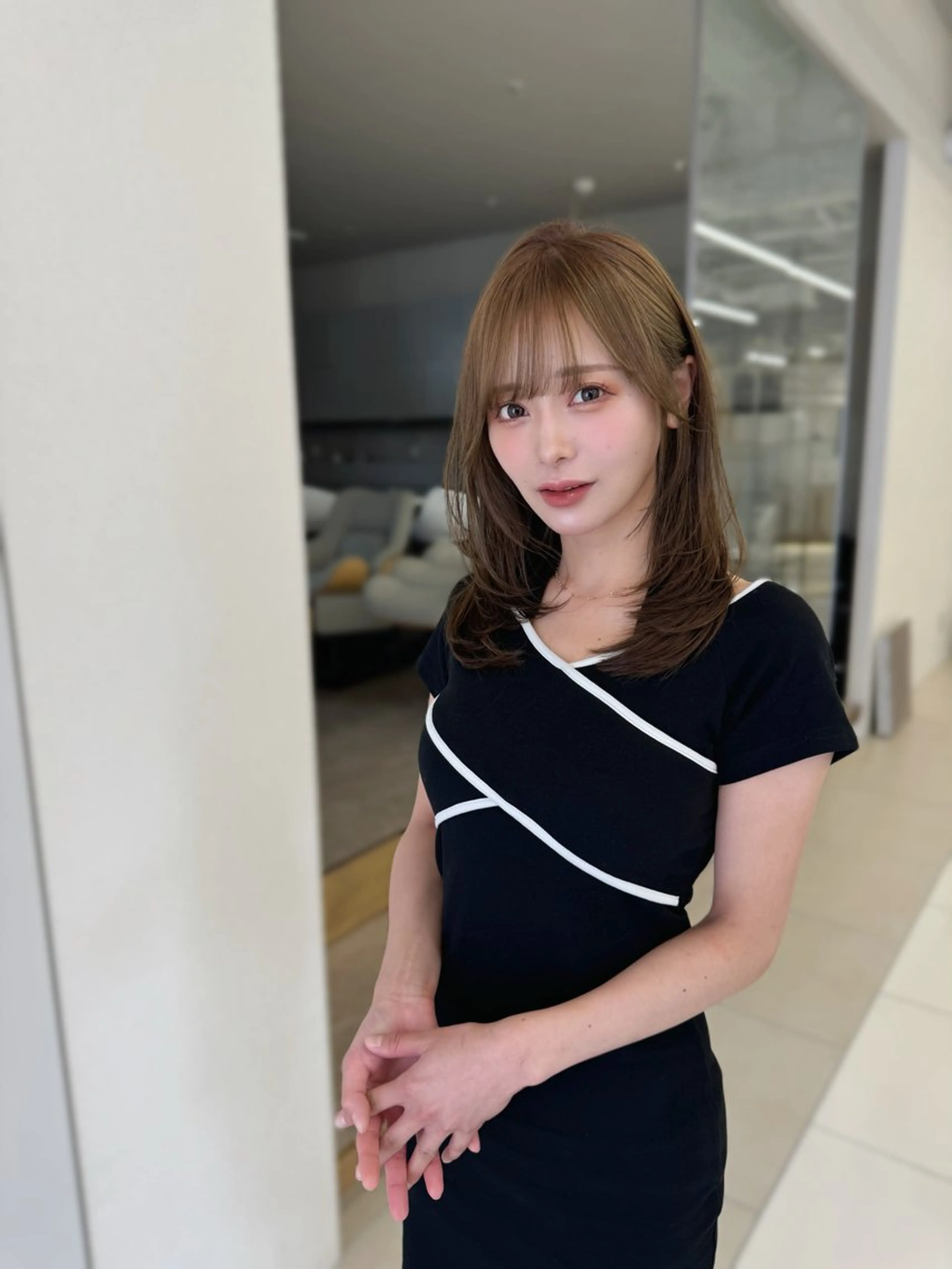 ミディアム カラー カット COA GINZA 空也/前髪/顔まわりのヘアスタイル