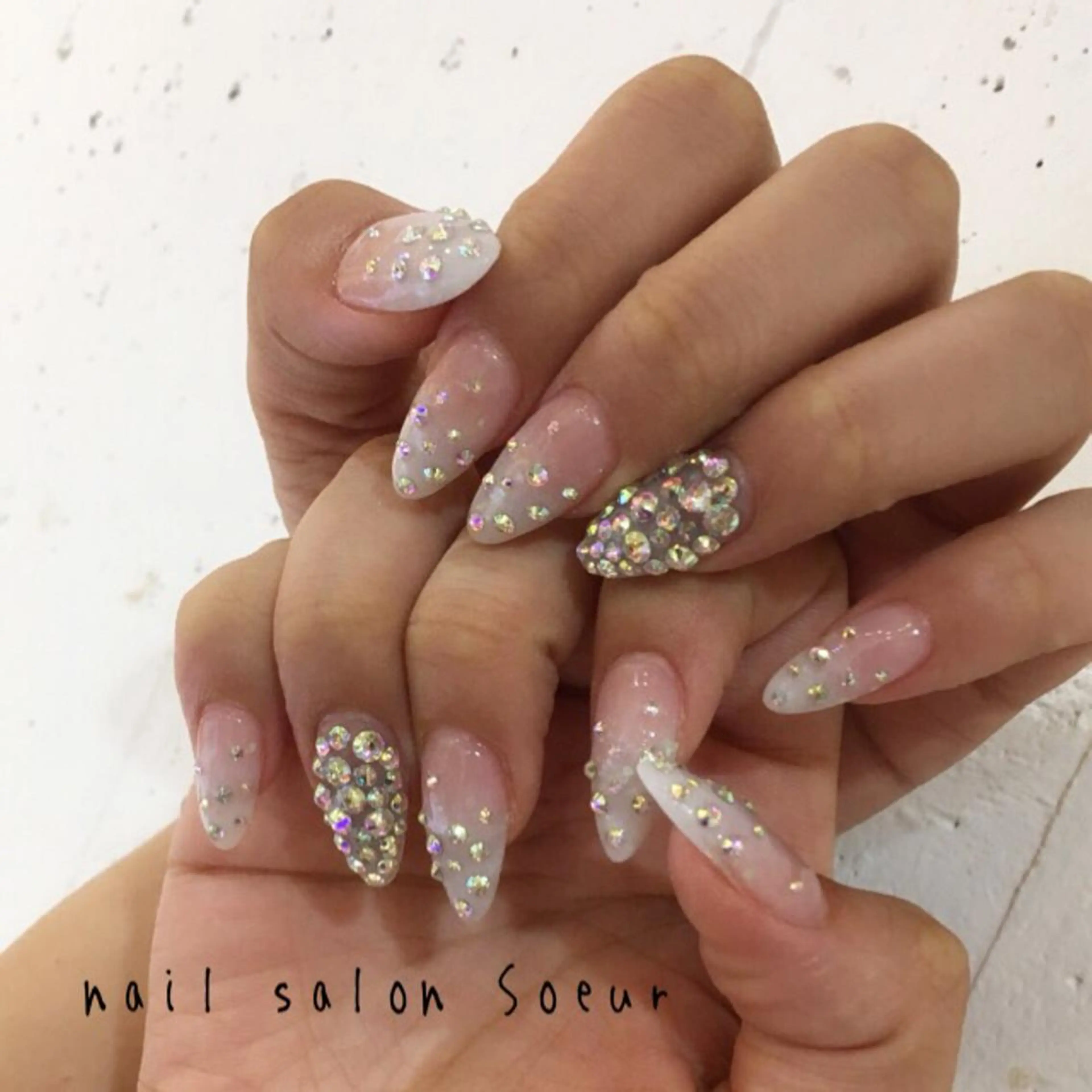 ネイル ラメ(グリッター) ラメグラデーション スカルプネイル ストーンネイル ハンドネイル nail salon Soeurのネイルデザイン