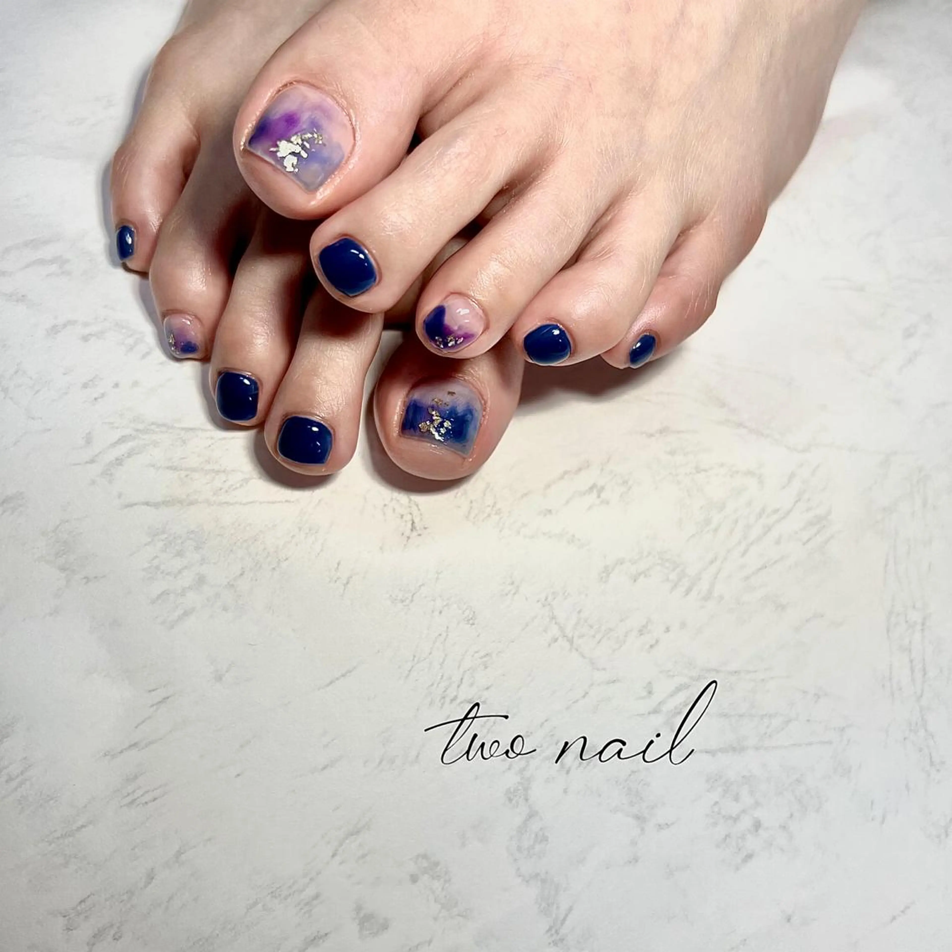 ネイル アートネイル フットネイル ハート ニュアンスネイル ホワイト フットネイル two nailのネイルデザイン