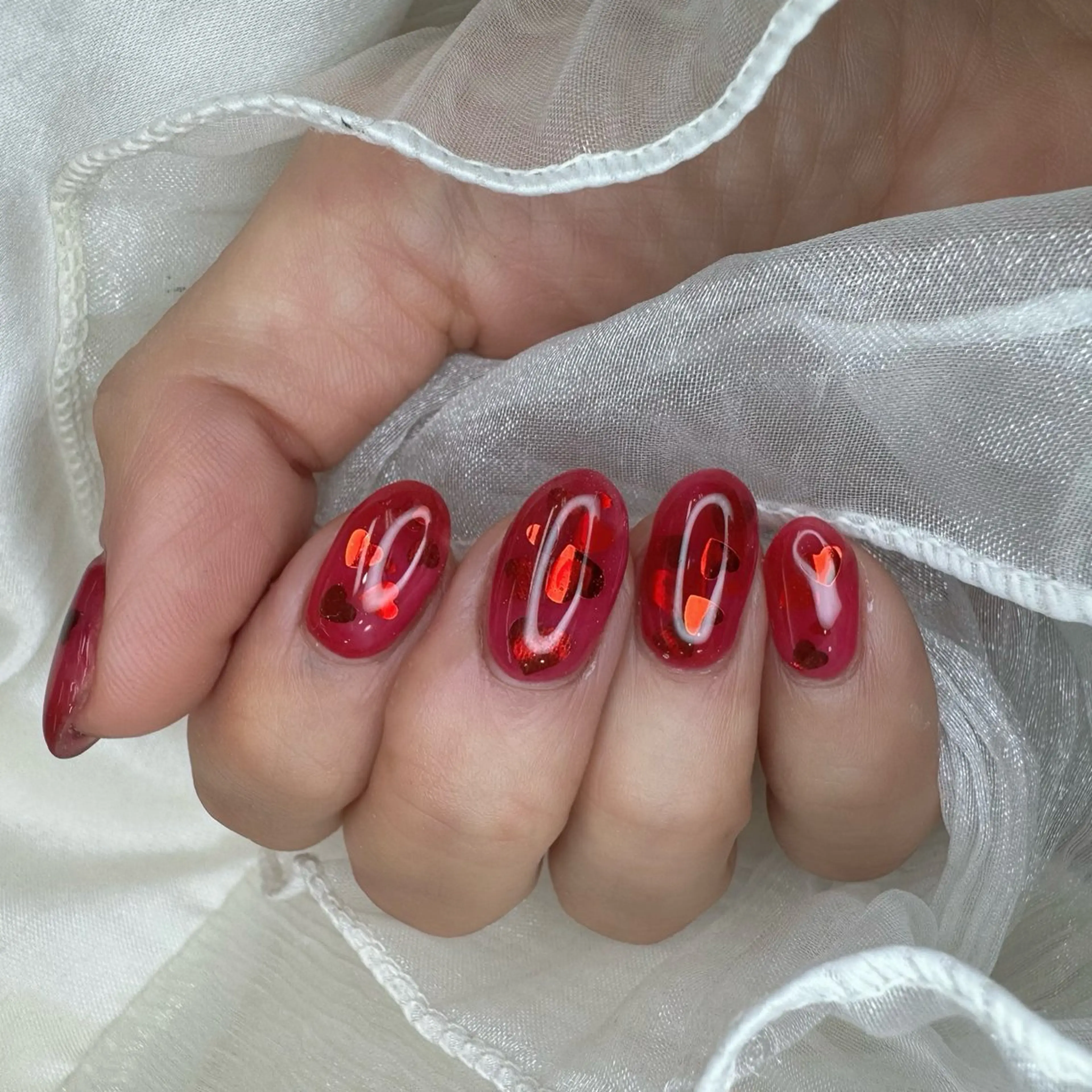 12月限定⭐️ハートホロ入りうるちゅるキラキラワンカラー✨ケア込みオフなし⭐️ホロ、カラー多数バリエーションございます✨の写真