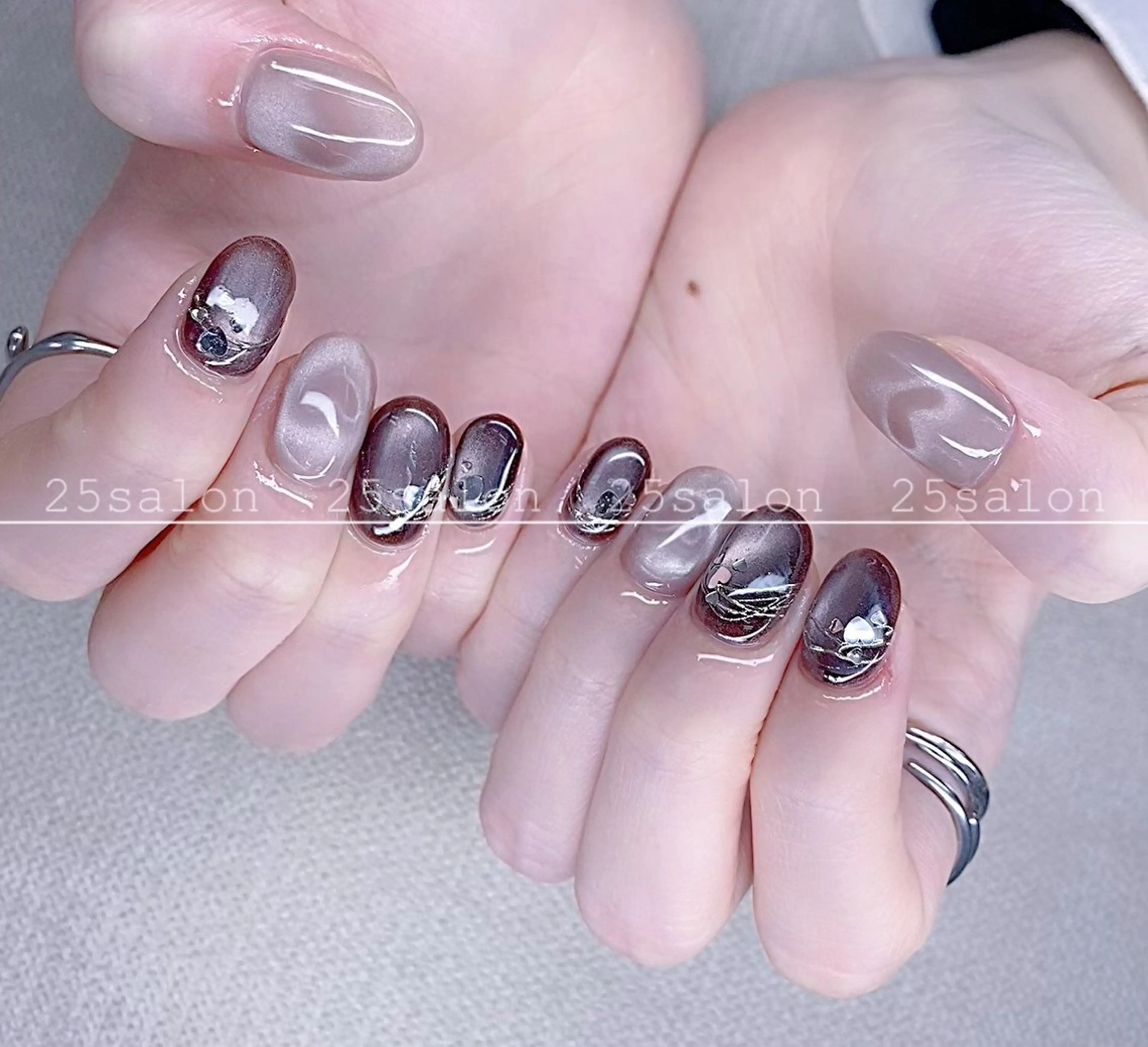 ネイル ジェルネイル 韓国ネイル ニュアンスネイル パラジェル ワンホンネイル 2 5のマツエク・マツパデザイン