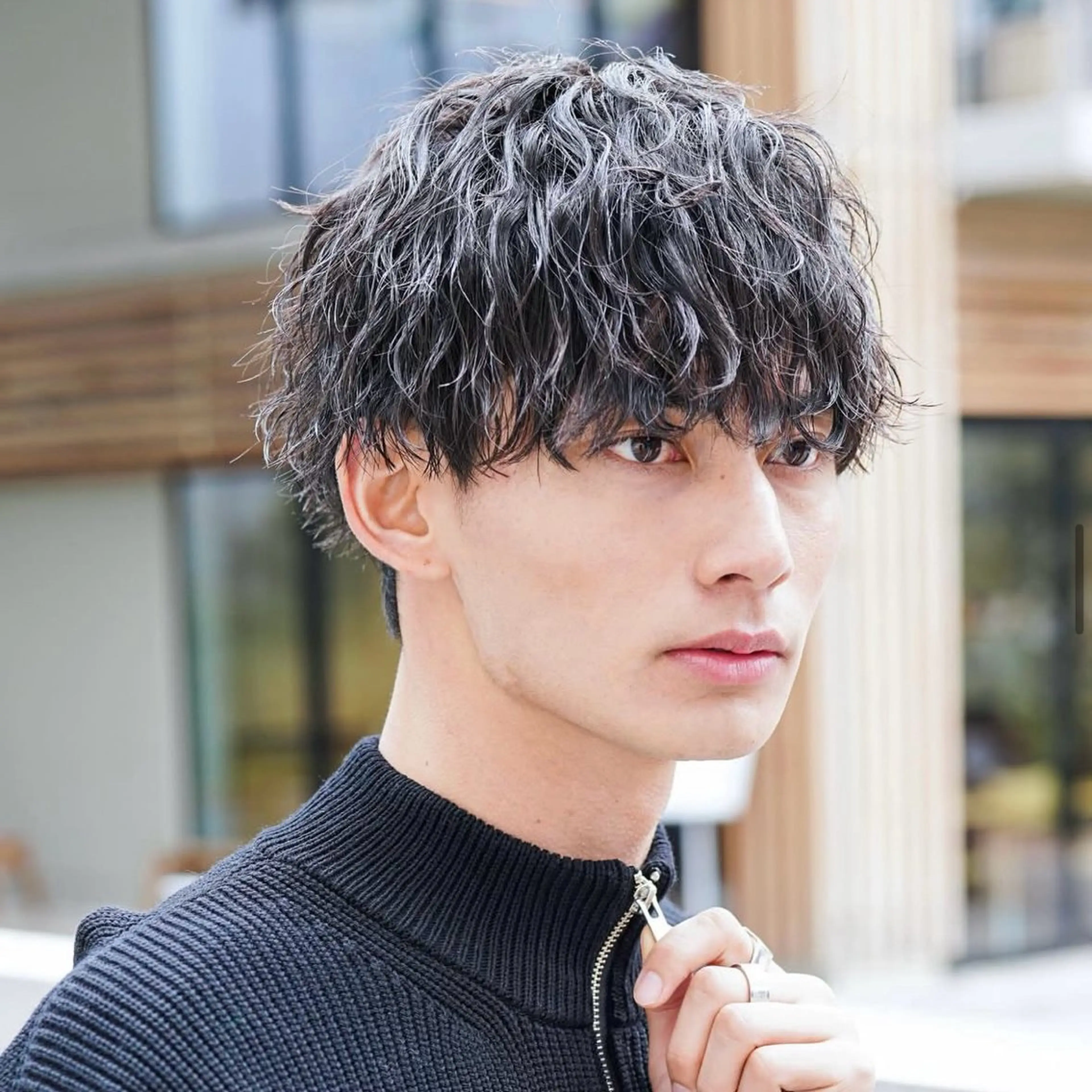 ミディアム パーマ メンズ カット パーマ MEN'S HAIR SENSE 神南 【メンズヘア センス 】所属・♥️モテ髪美容師♠️ REIのヘアスタイル