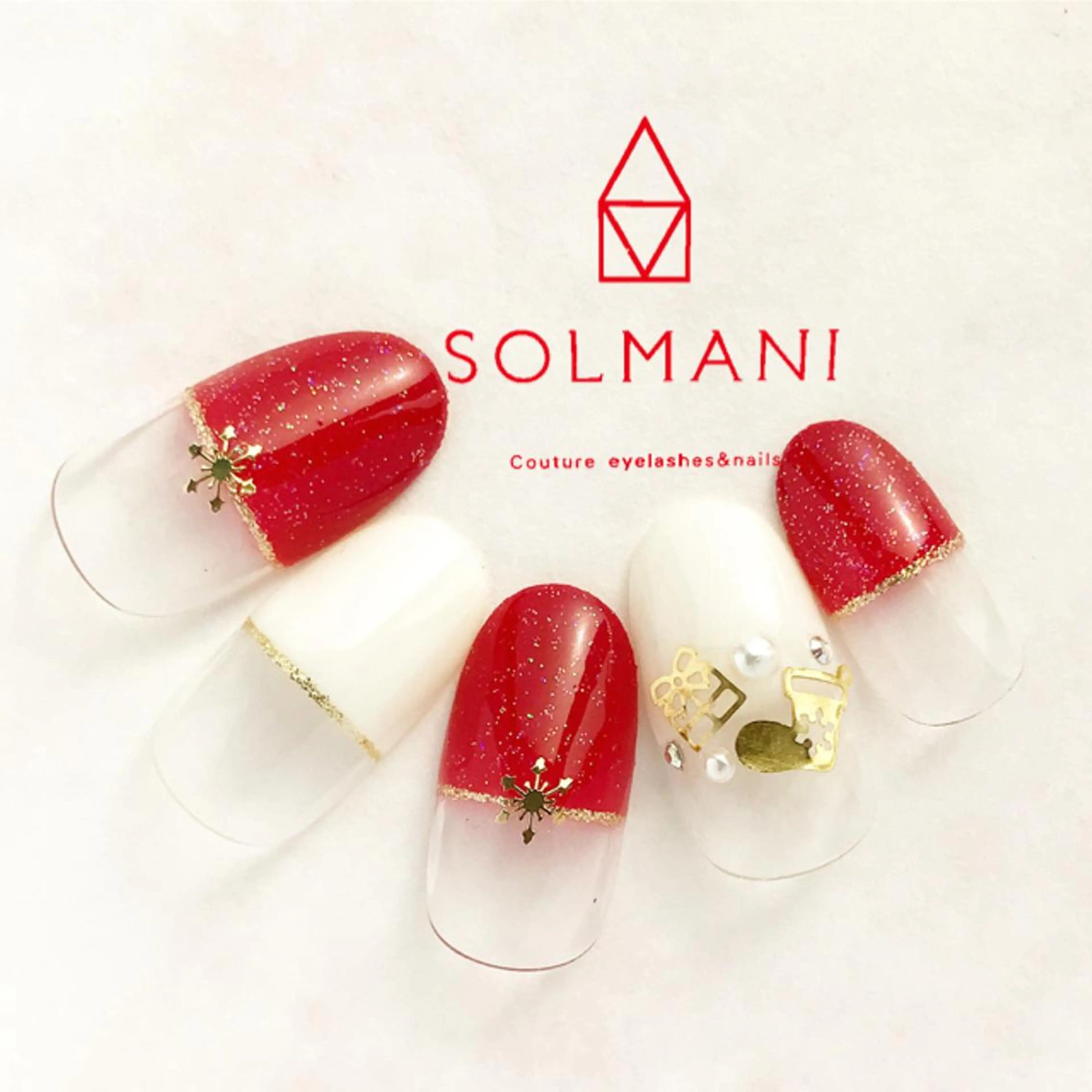 ネイル 冬ネイル クリスマス SOLMANI 予約担当のネイルデザイン