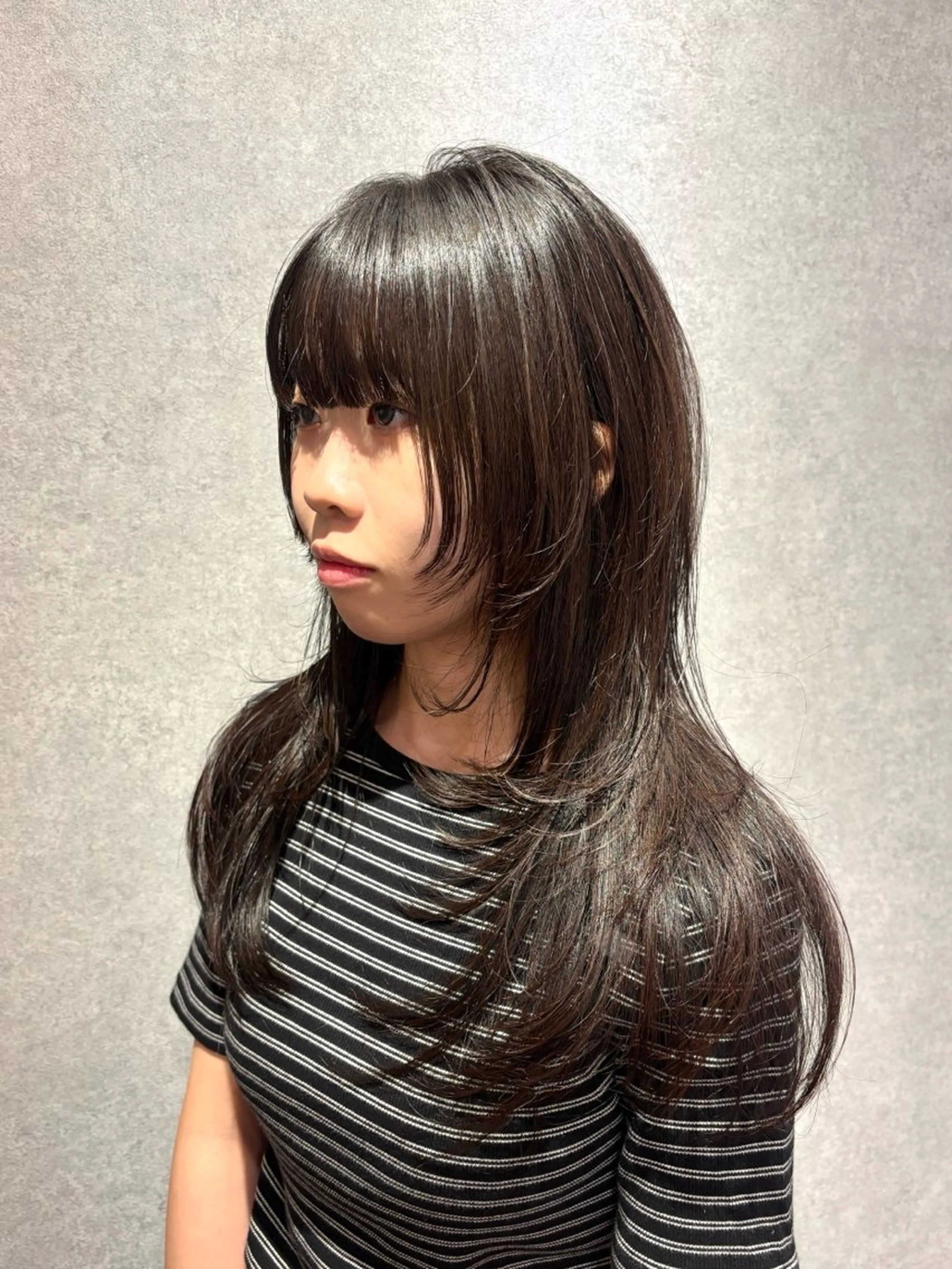 セミロング カラー レイヤーカット カット ハイトーン/ウルフ/ レイヤー/Asukaのヘアスタイル