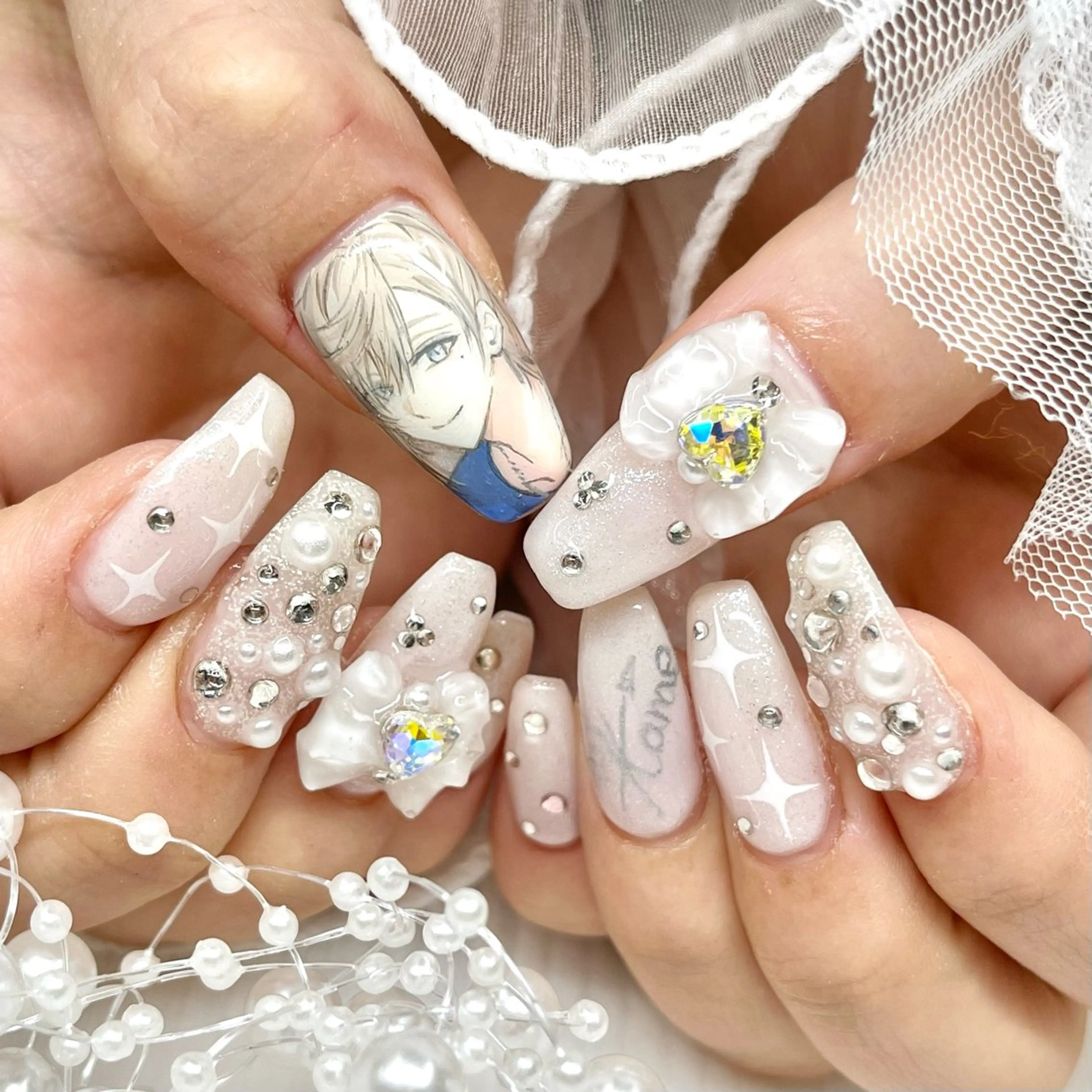 ネイル リボン ハンドネイル 池袋痛ネイル Nok. 渡辺のネイルデザイン