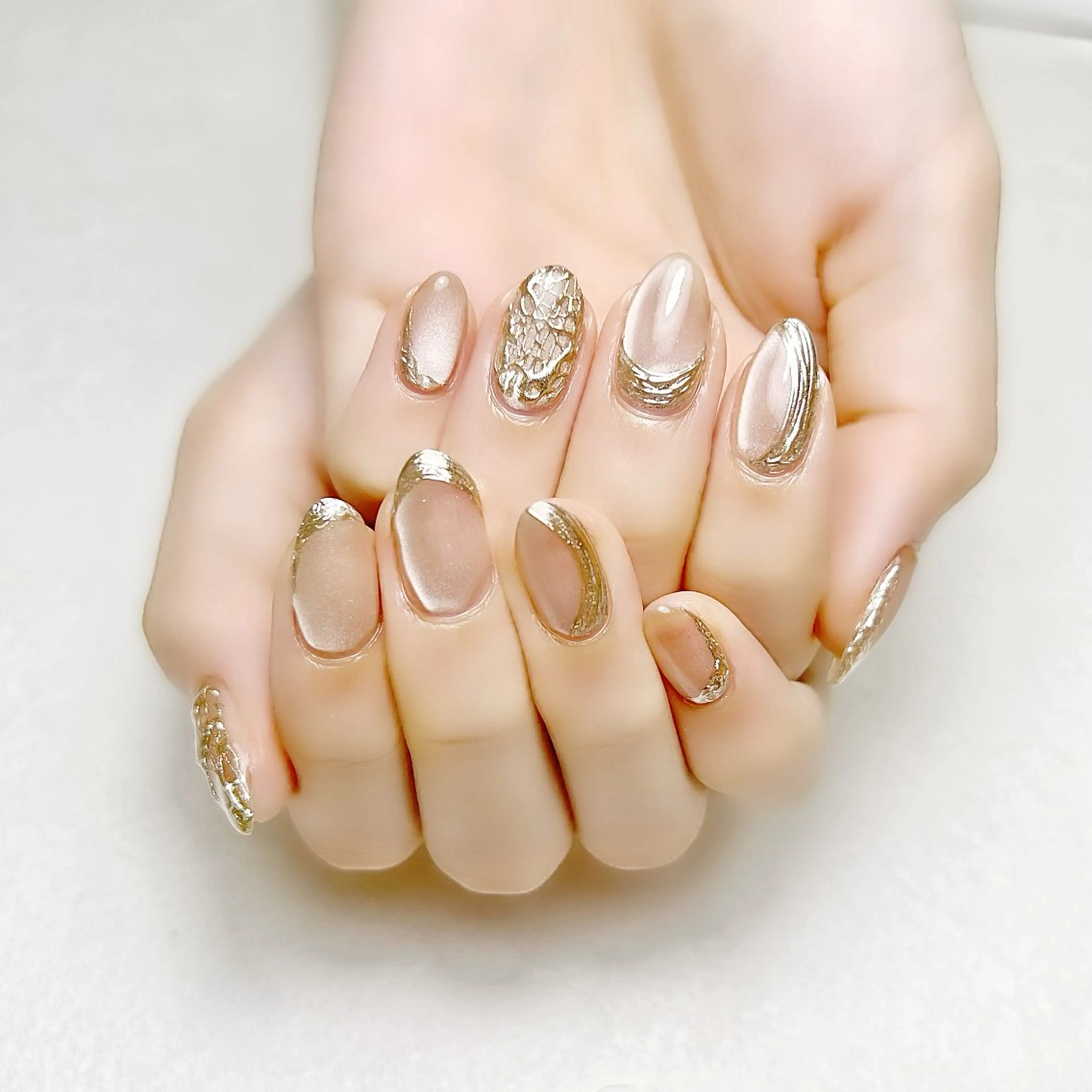 ネイル マグネットネイル ミラーネイル オフィスネイル ワンカラーネイル シンプルネイル rouse nail RISATOのネイルデザイン