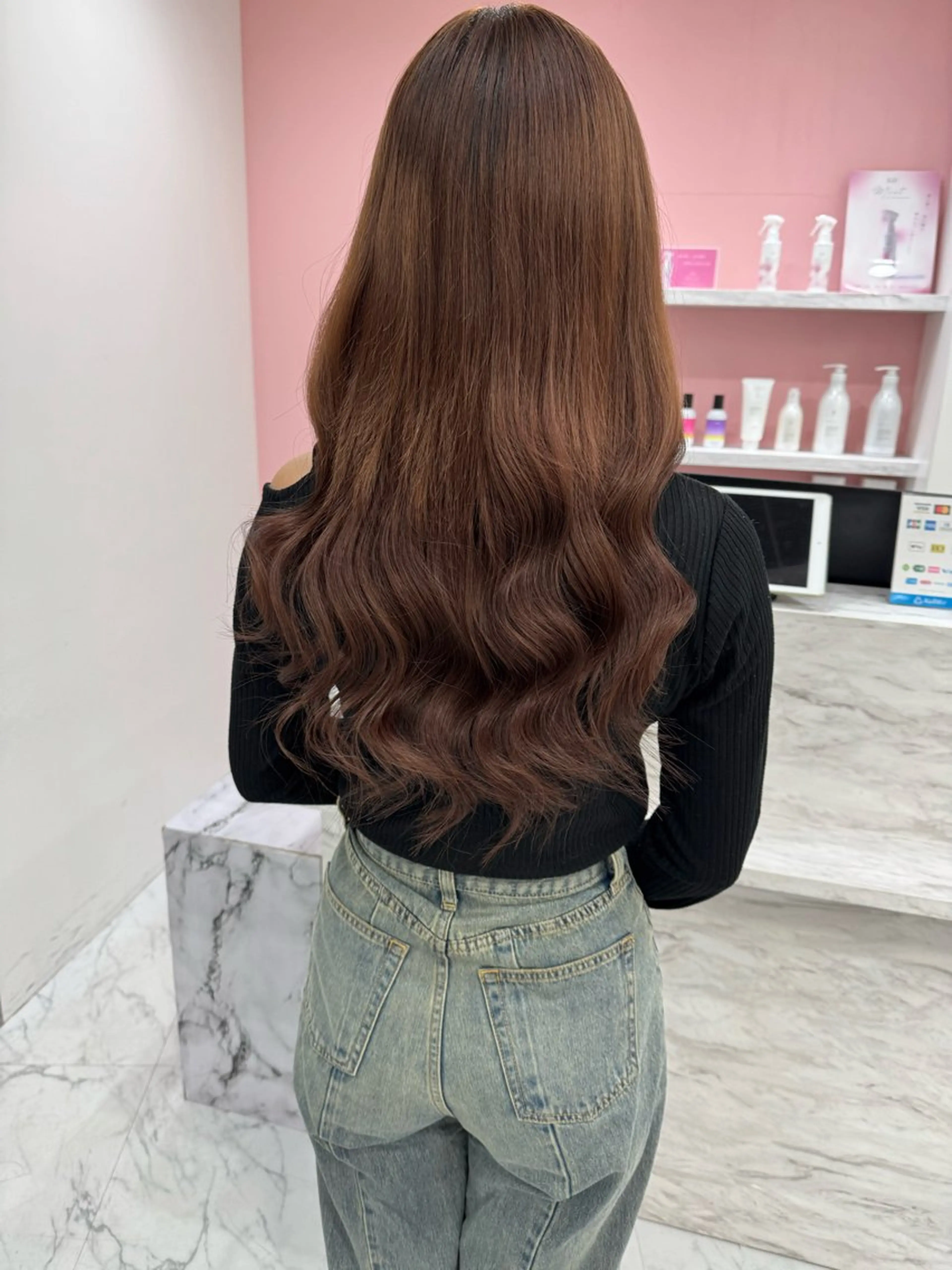 ロング シールエクステ エクステ 韓国風ヘア ロング 濱川響太レディース カットモデルのヘアスタイル