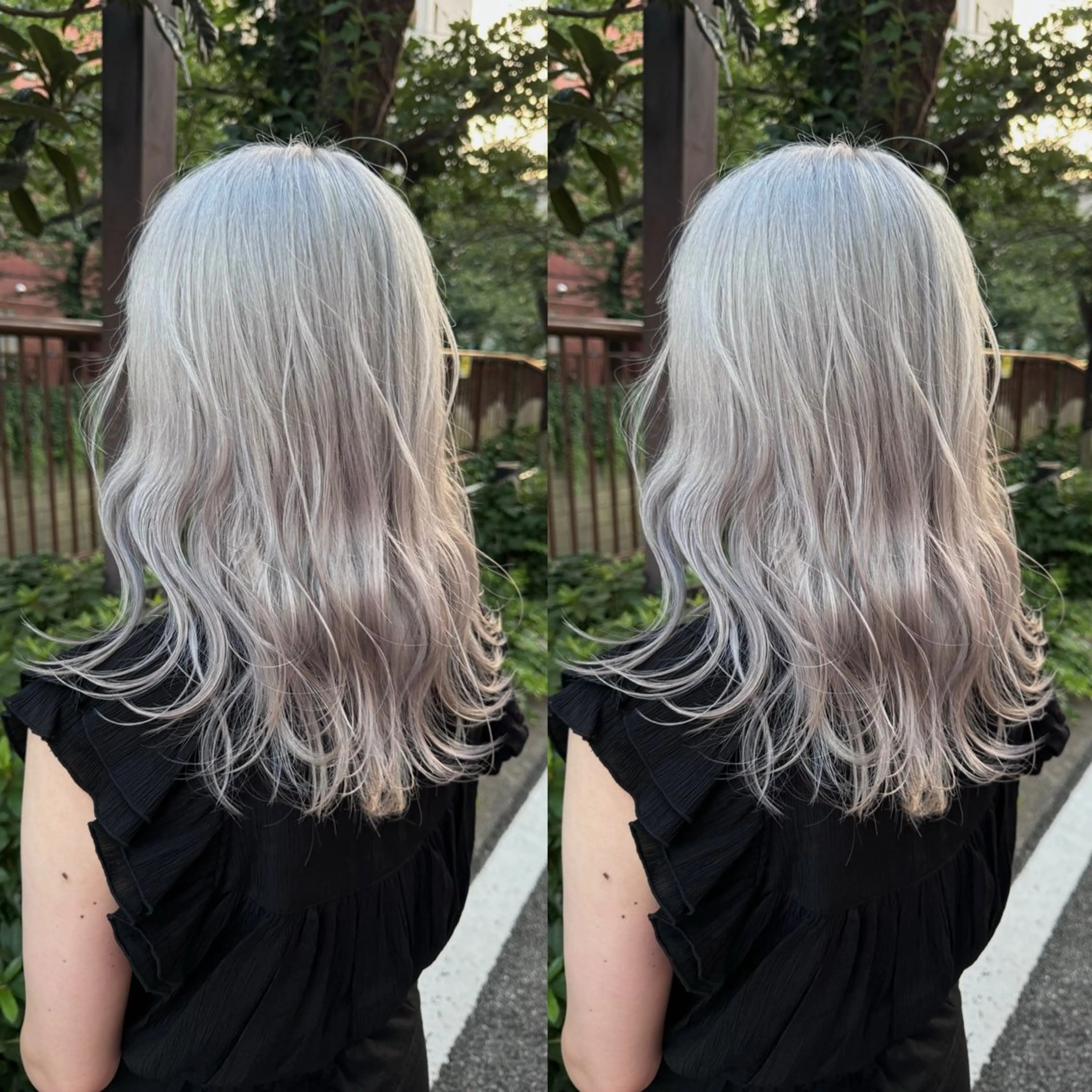 セミロング カラー アッシュ ブリーチ シルバー シルバーアッシュ ヘアカラー 居心地の良さ◎ 明るいお店です◎のヘアスタイル