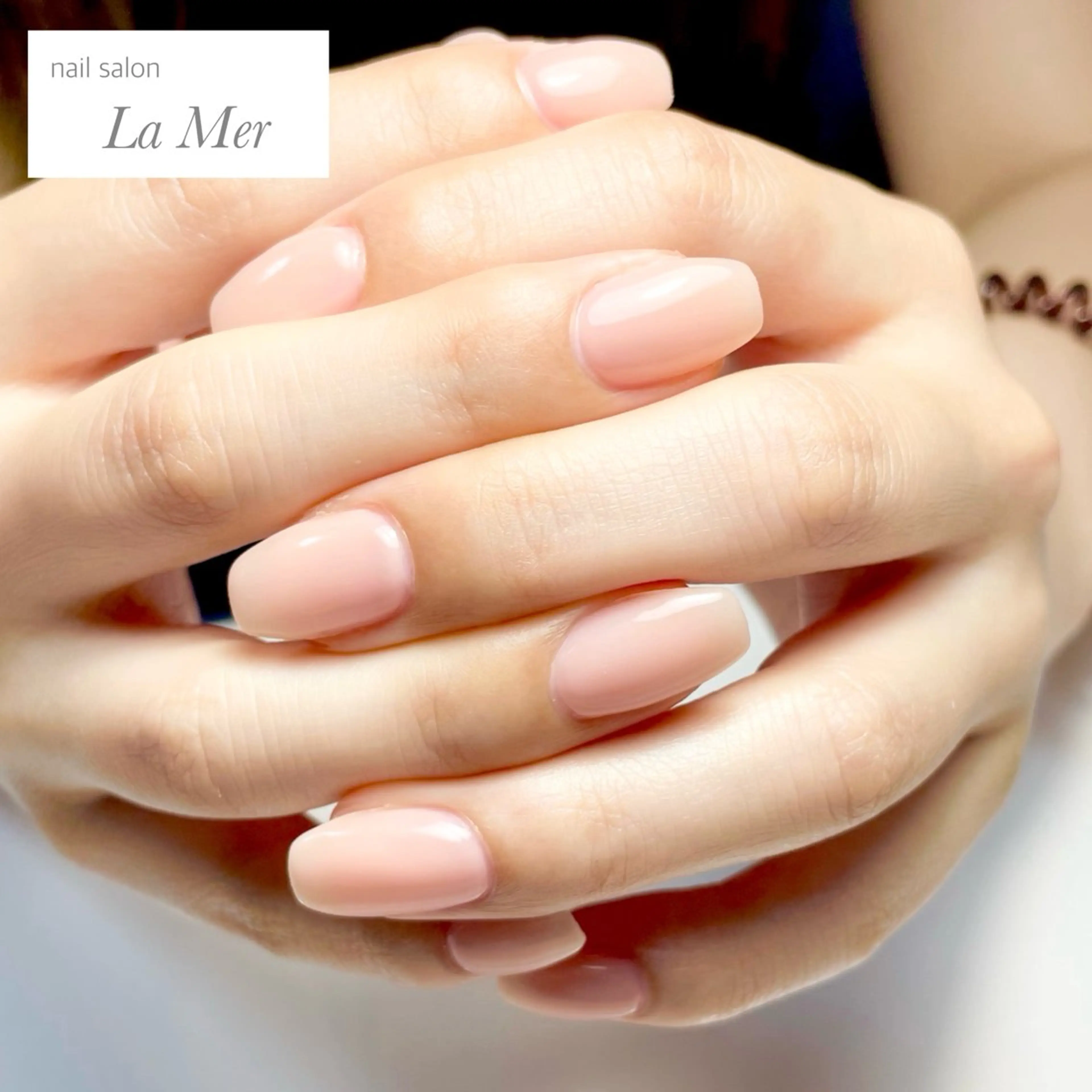 ネイル ジェルネイル オフィスネイル ワンカラーネイル ピンク ピンクベージュ ハンドネイル nailsalon La Merのネイルデザイン